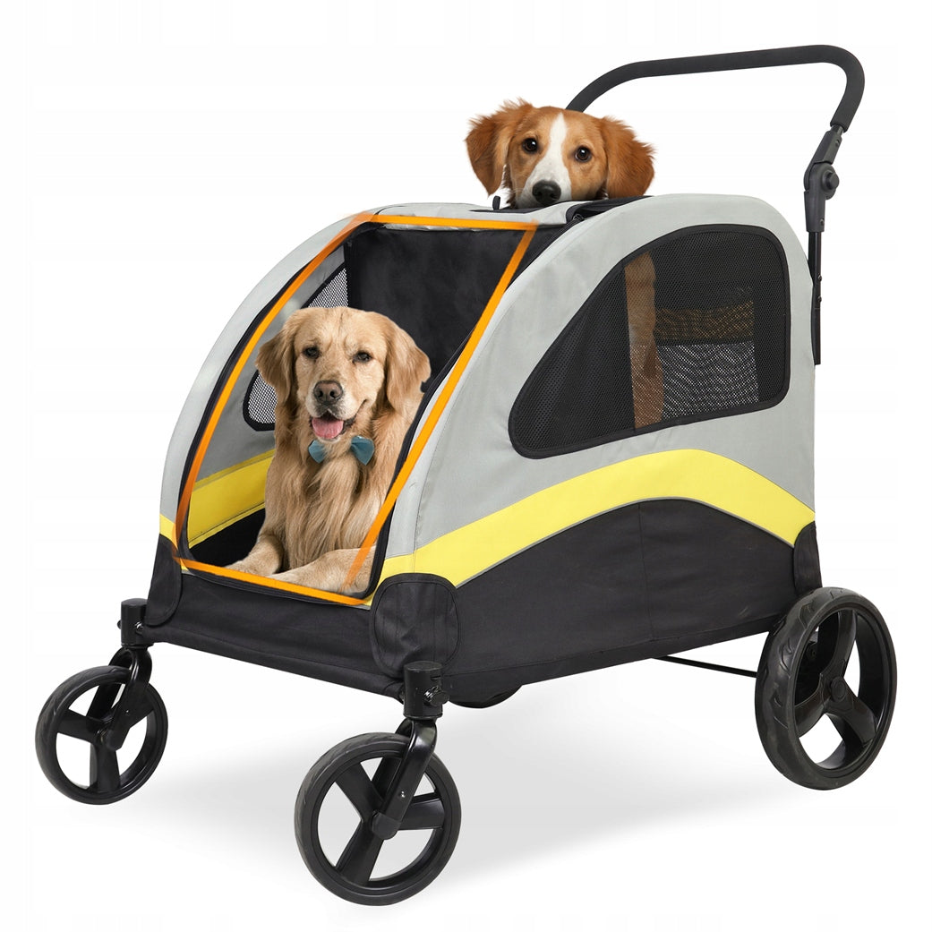 Large stroller cat dog transporter for 2 dogs up to 42 kg 4 wheels