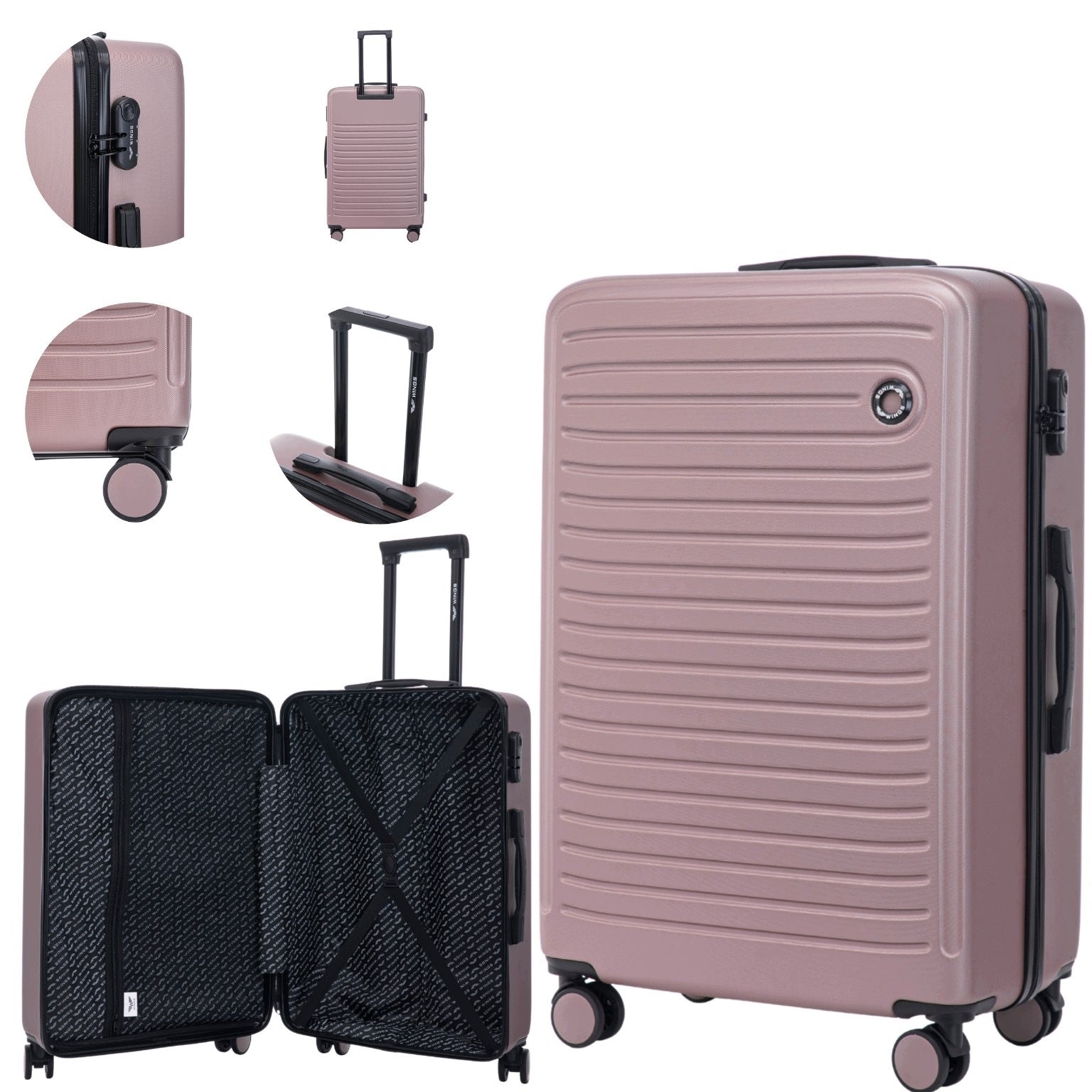 Large suitcase WINGS ABS+ 97L hard luggage on wheels 360
