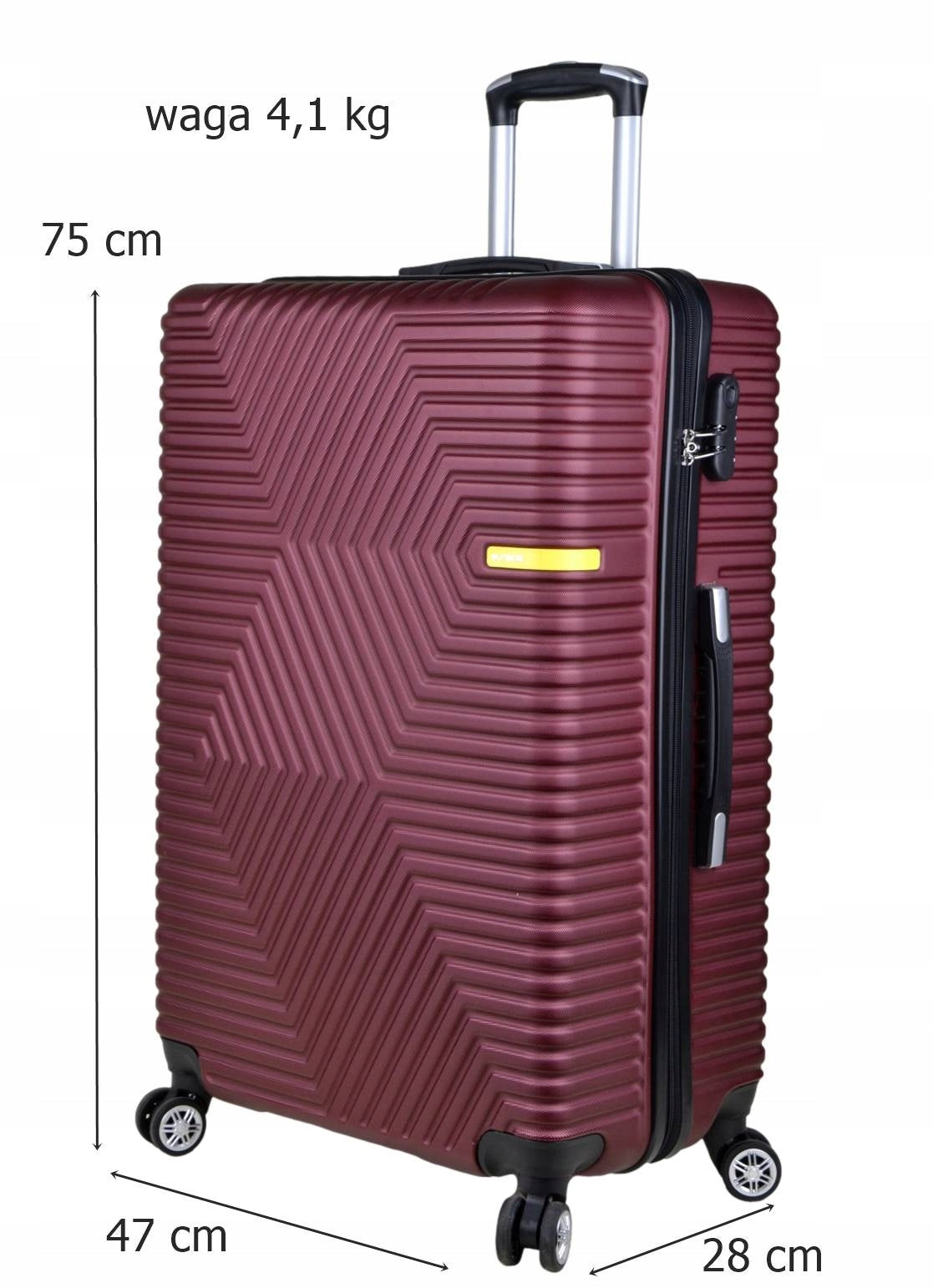 Large suitcase with wheels polycarbonate SunBag - model Libra red Brand SunBag