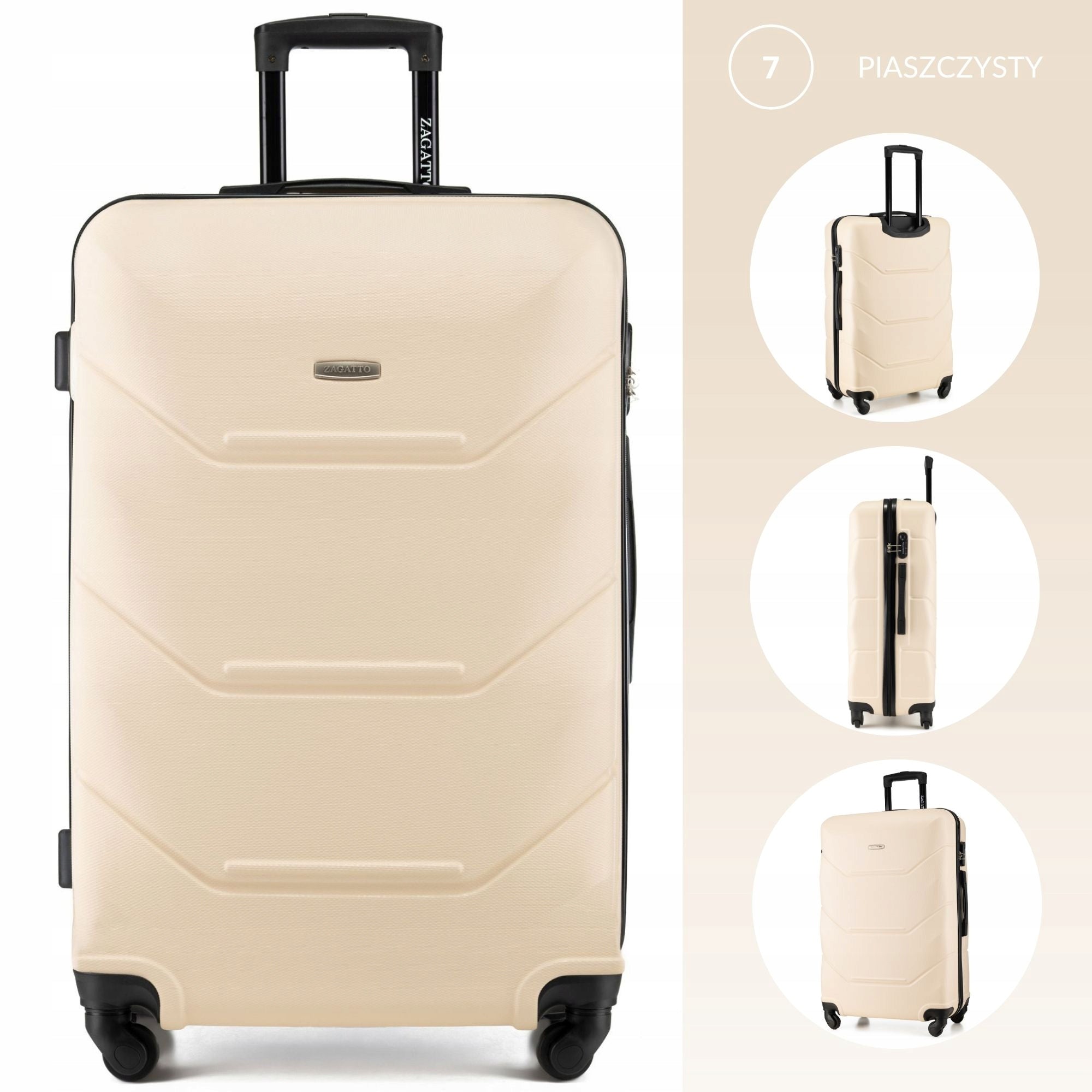Large travel suitcase with wheels RYANAIR WIZZAIR 90L XXL 7 COLORS ZAGATTO Depth (shorter edge) 29 cm