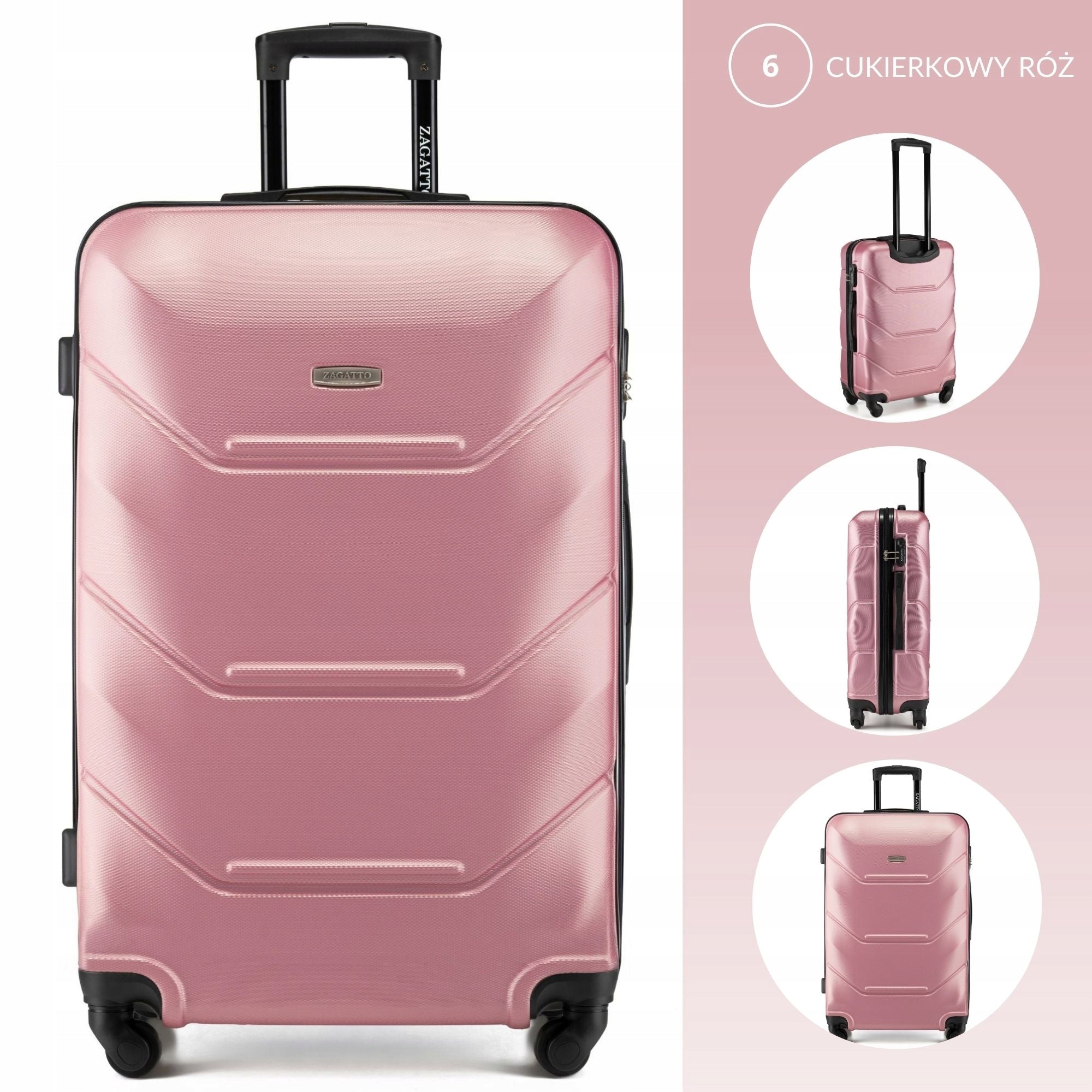 Large travel suitcase with wheels RYANAIR WIZZAIR 90L XXL 7 COLORS ZAGATTO Width (longer edge) 50 cm