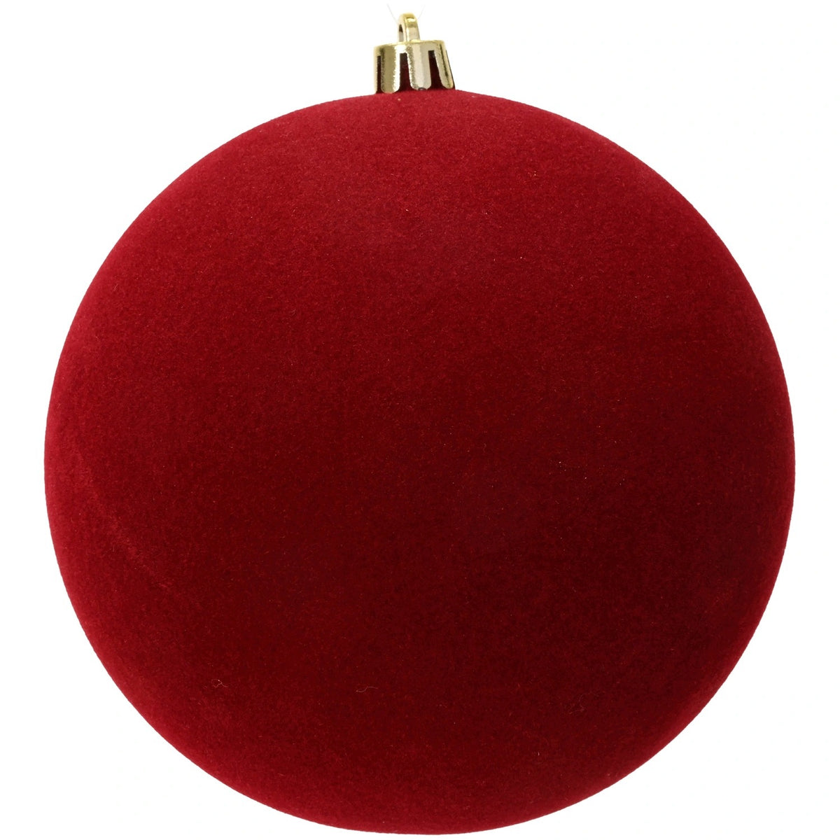 Large velour bauble burgundy 14 cm plastic unbreakable Christmas tree ornament