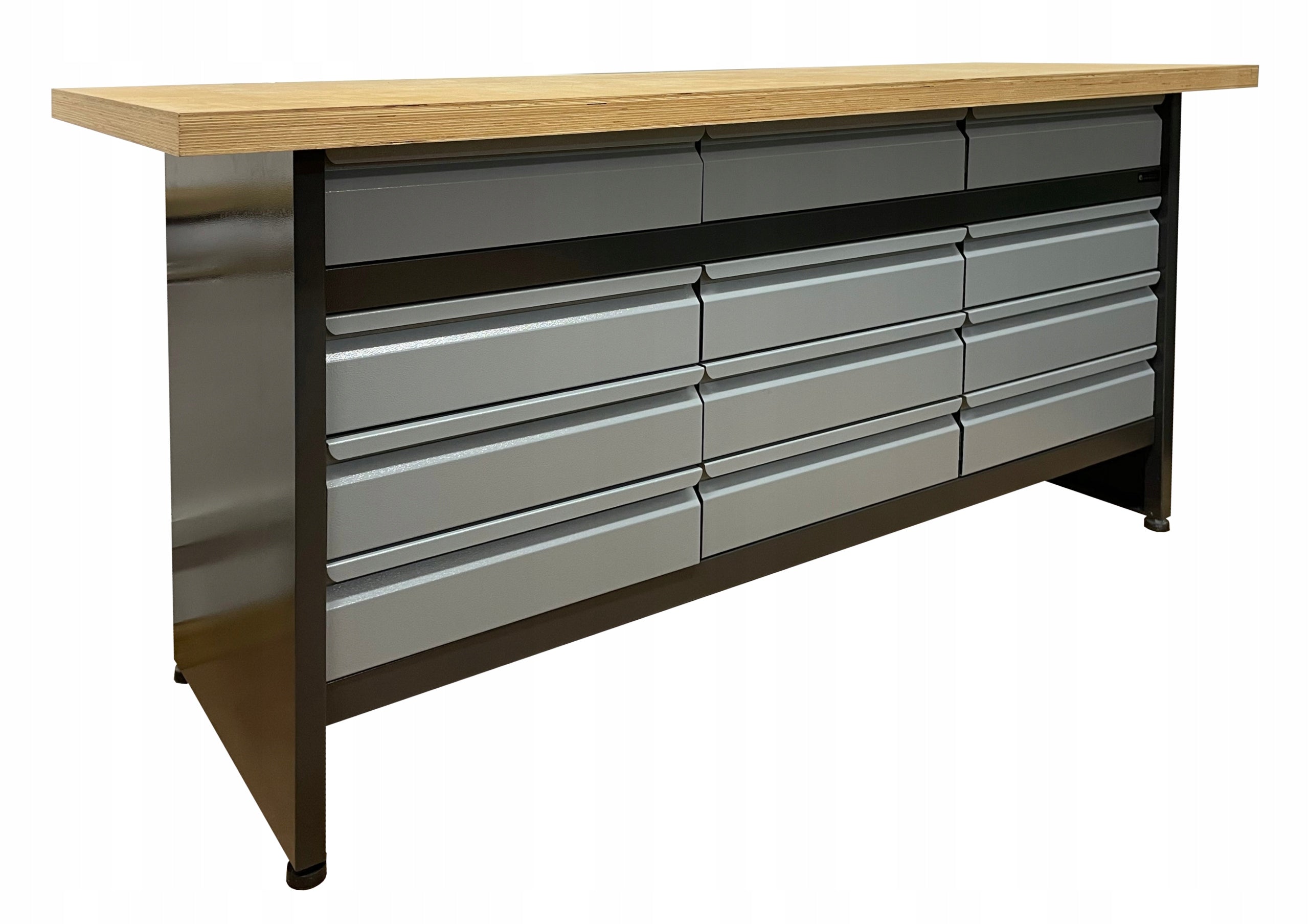 Large work workbench with 12 drawers, garage table Polish PRODUCT