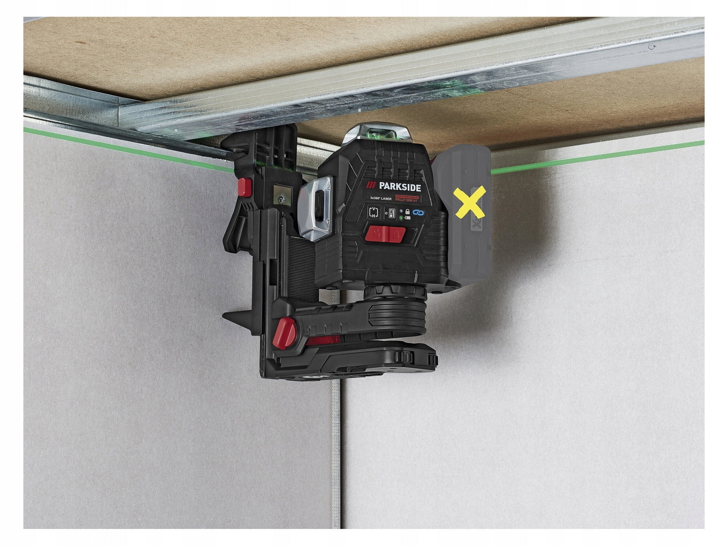 Laser Krzyżowy 3x360 Parkside Profesional PKLLP 3360 A1 trzy płaszczyzny Manufacturer code 443686