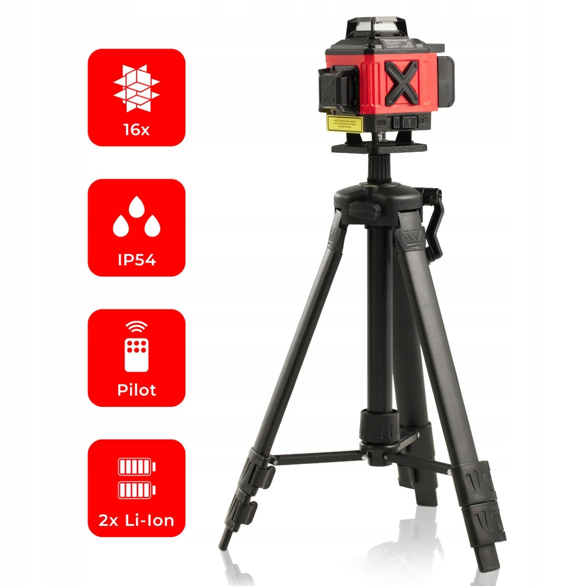 Laser Level 16 Lines 4D Cross Laser 360 Green Tripod Set Maximum working range 30 m