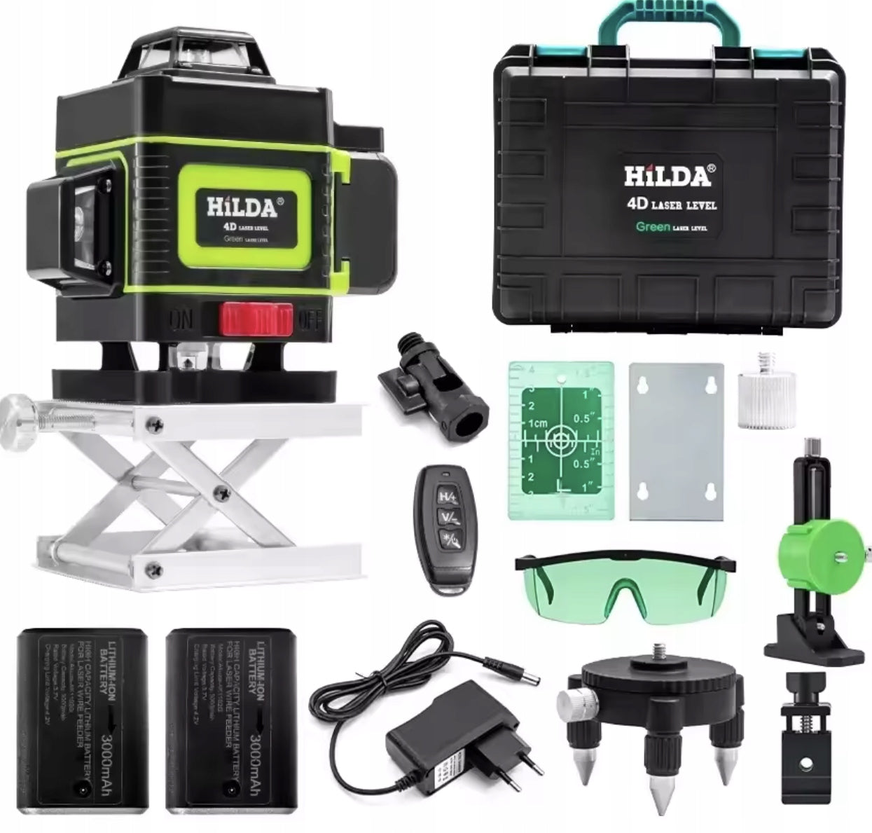 Laser level 16 lines 360° HILDA Cross laser 2x battery+case