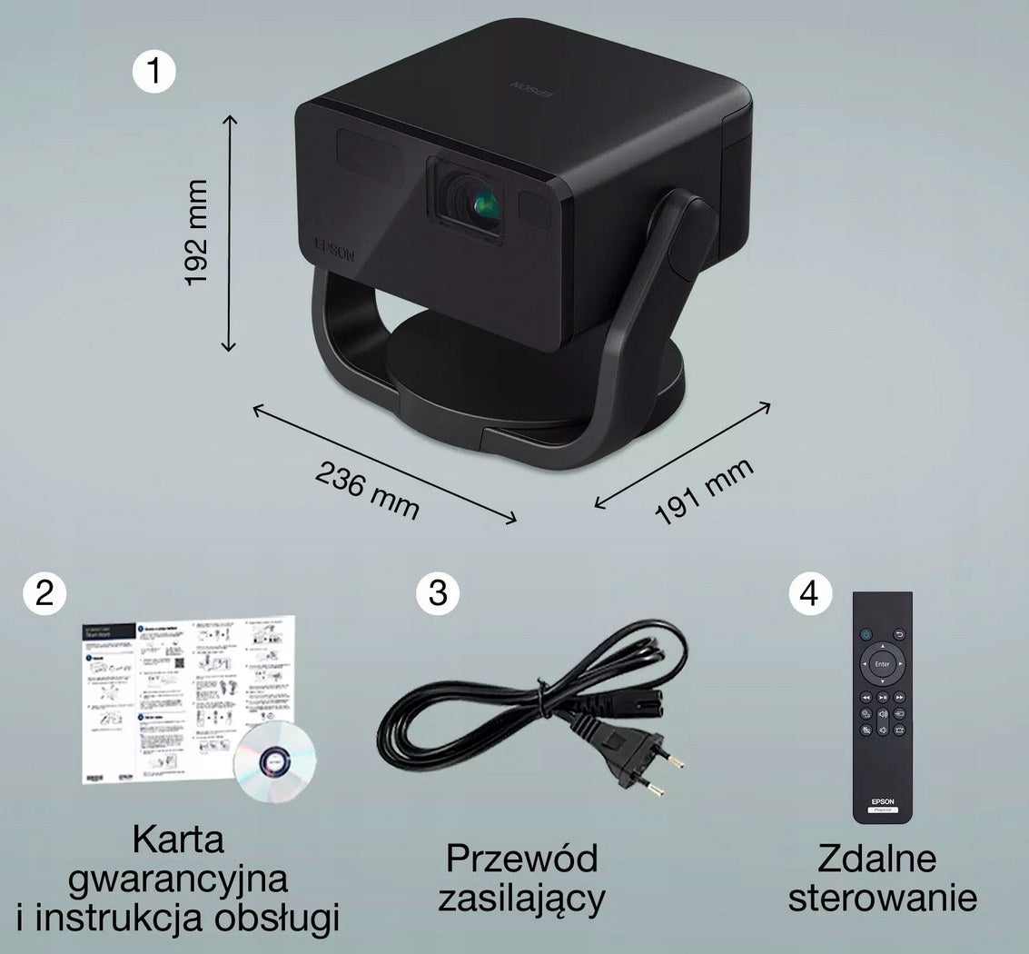 Laser projector Epson EF-22B Full HD 1000lm Google TV Black Manufacturer code V11HB38140