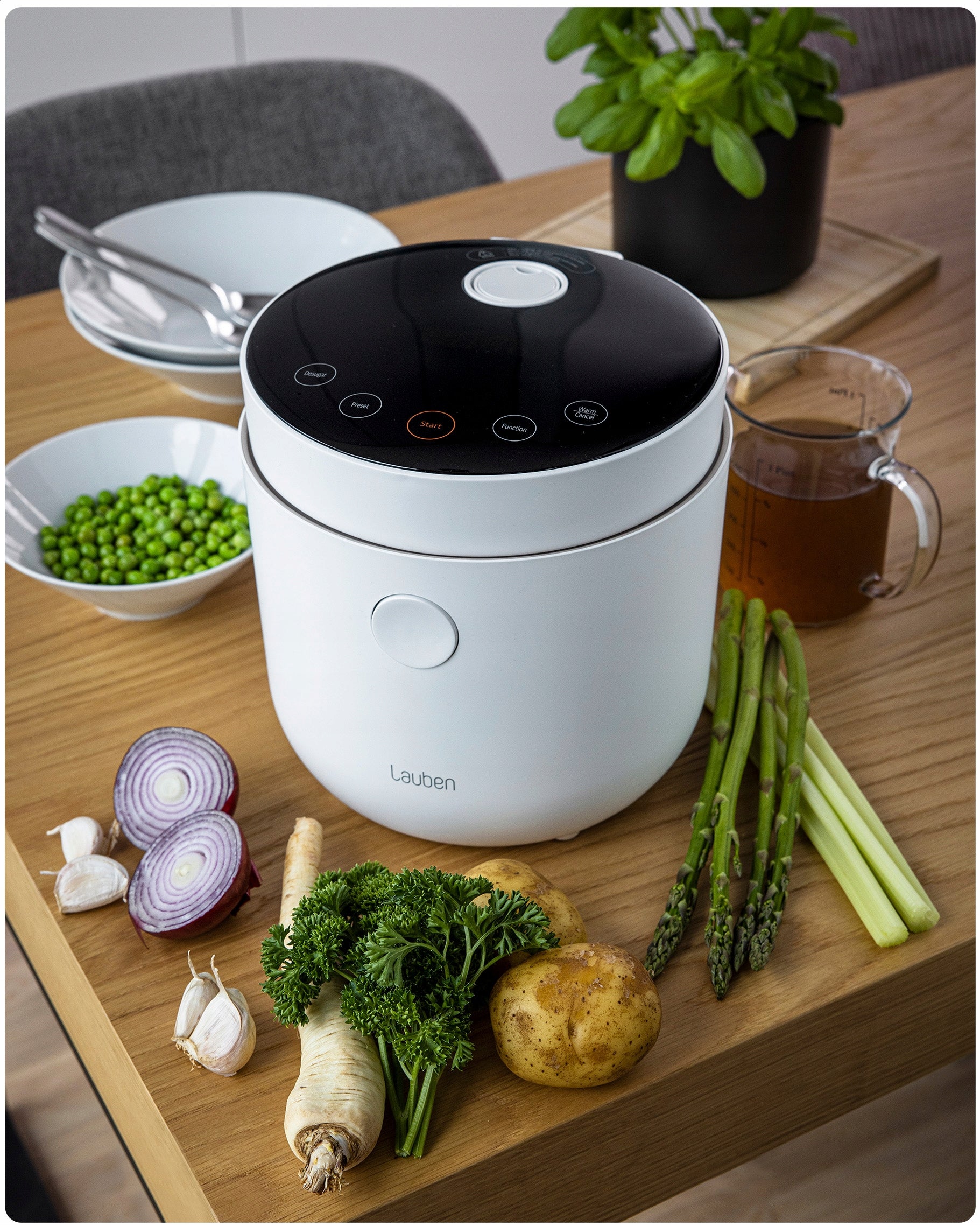 Lauben Low Sugar Rice Cooker 1,5L 500W white - 6 automatic programs Brand Lauben