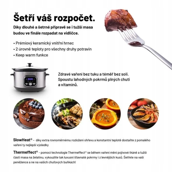 Lauben Slow Cooker 3500SB - hrnec na pomalé vaření Dominant color silver/gray