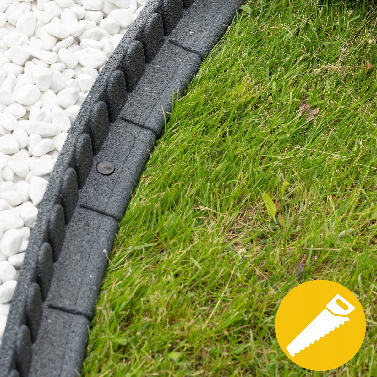 Lawn Garden Edging 4,8m Palisade Frost Resistant Strong Easy Mowing Color gray