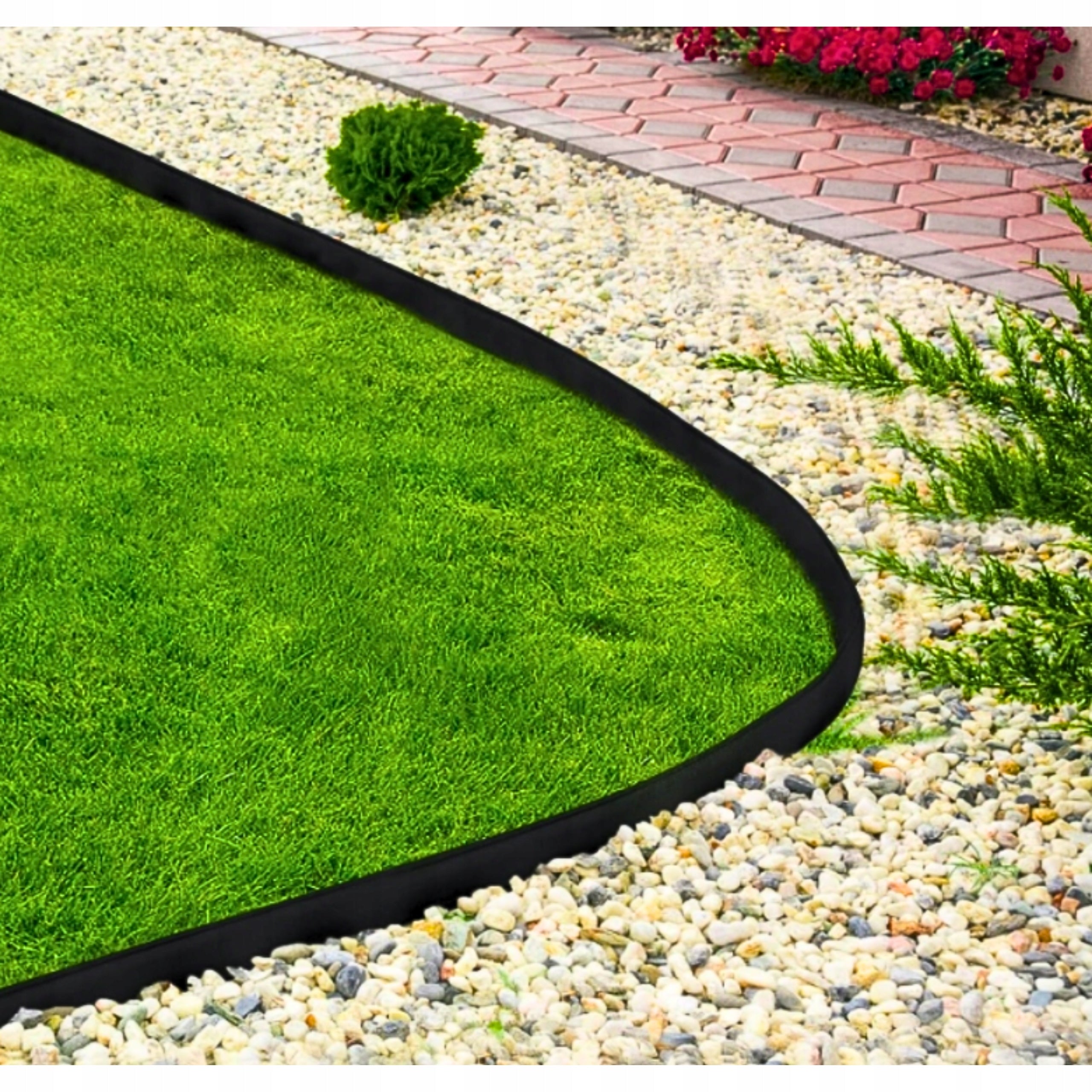 Lawn Garden edging Black Elastic 6cm 10m + PINS SET Manufacturer code Obrzeże trawnikowe 6cm