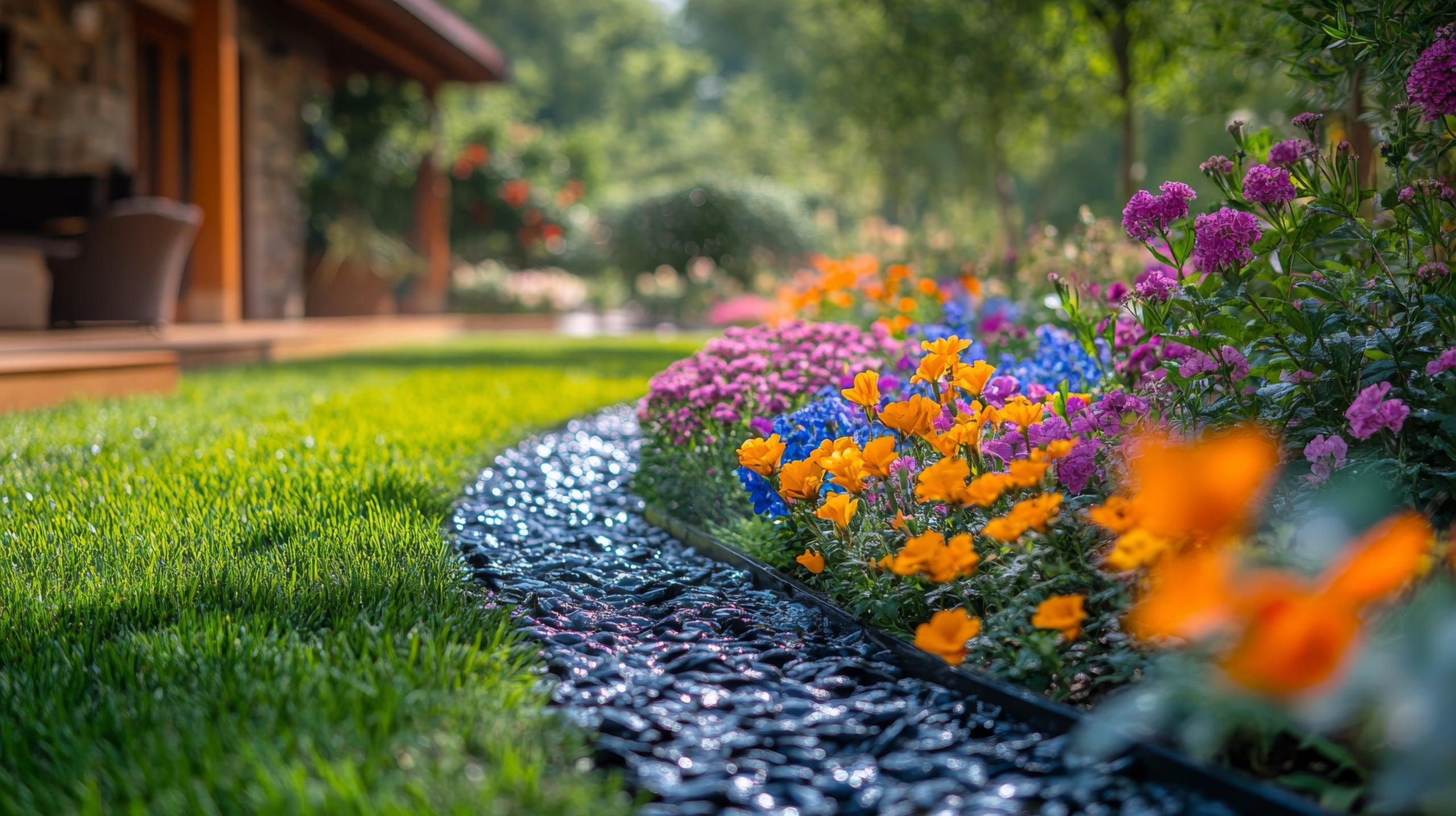 Lawn edging 32m 78mm black plastic garden borders + anchors Manufacturer code 5904463617162