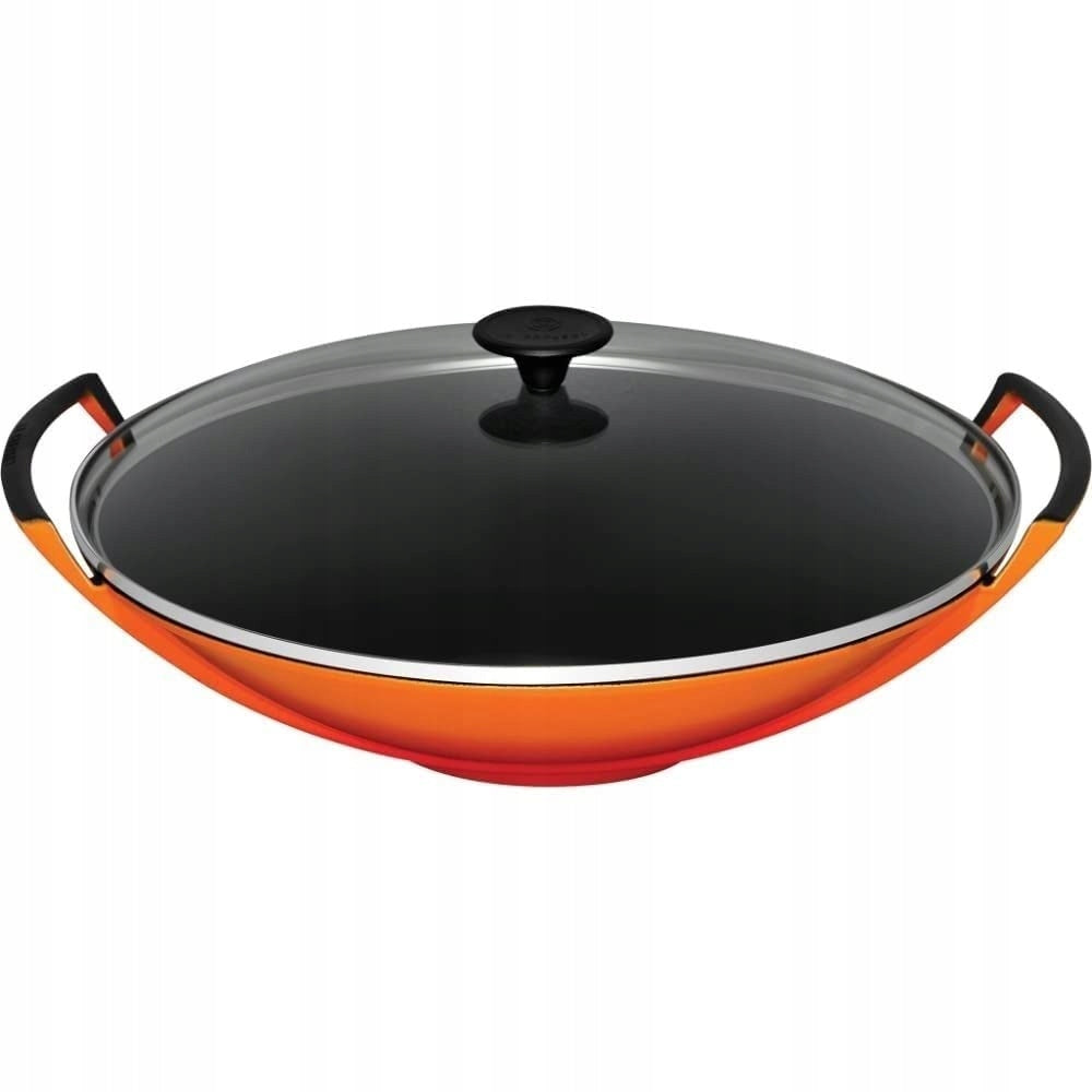 Le Creuset WOK MIT GLASDECKEL OFENROT