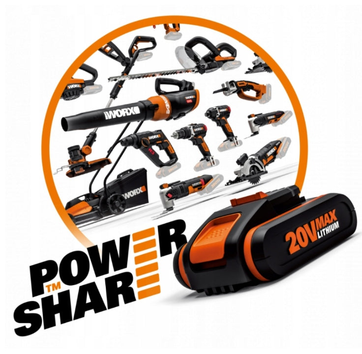 Leaf Vacuum Cleaner WORX Blower WG583E Bag 35L 2x Rechargeable Battery Shredding option grinding option