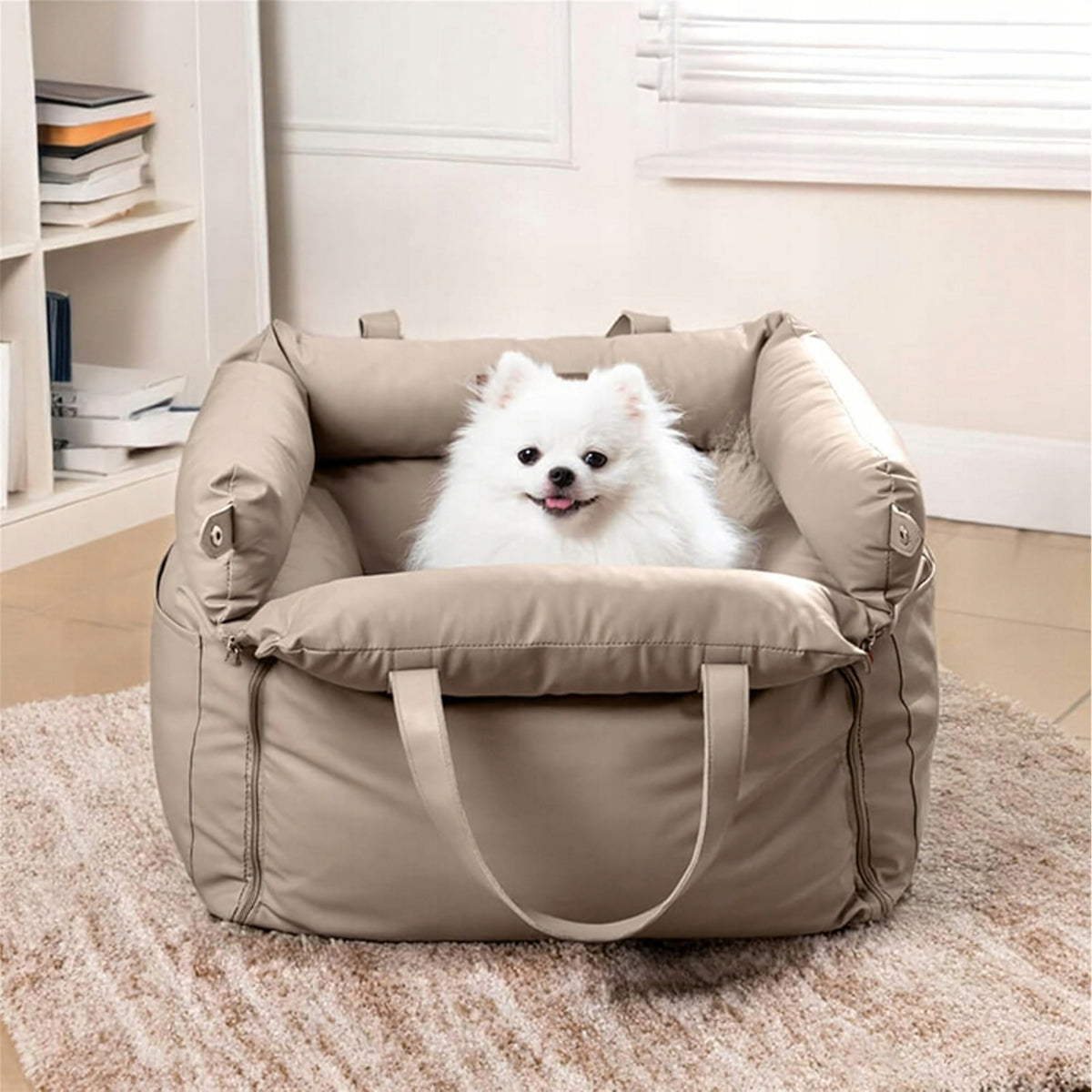 Leather Transporter Bed Cat Dog Bag for Car Premium Manufacturer code RC-K-2034