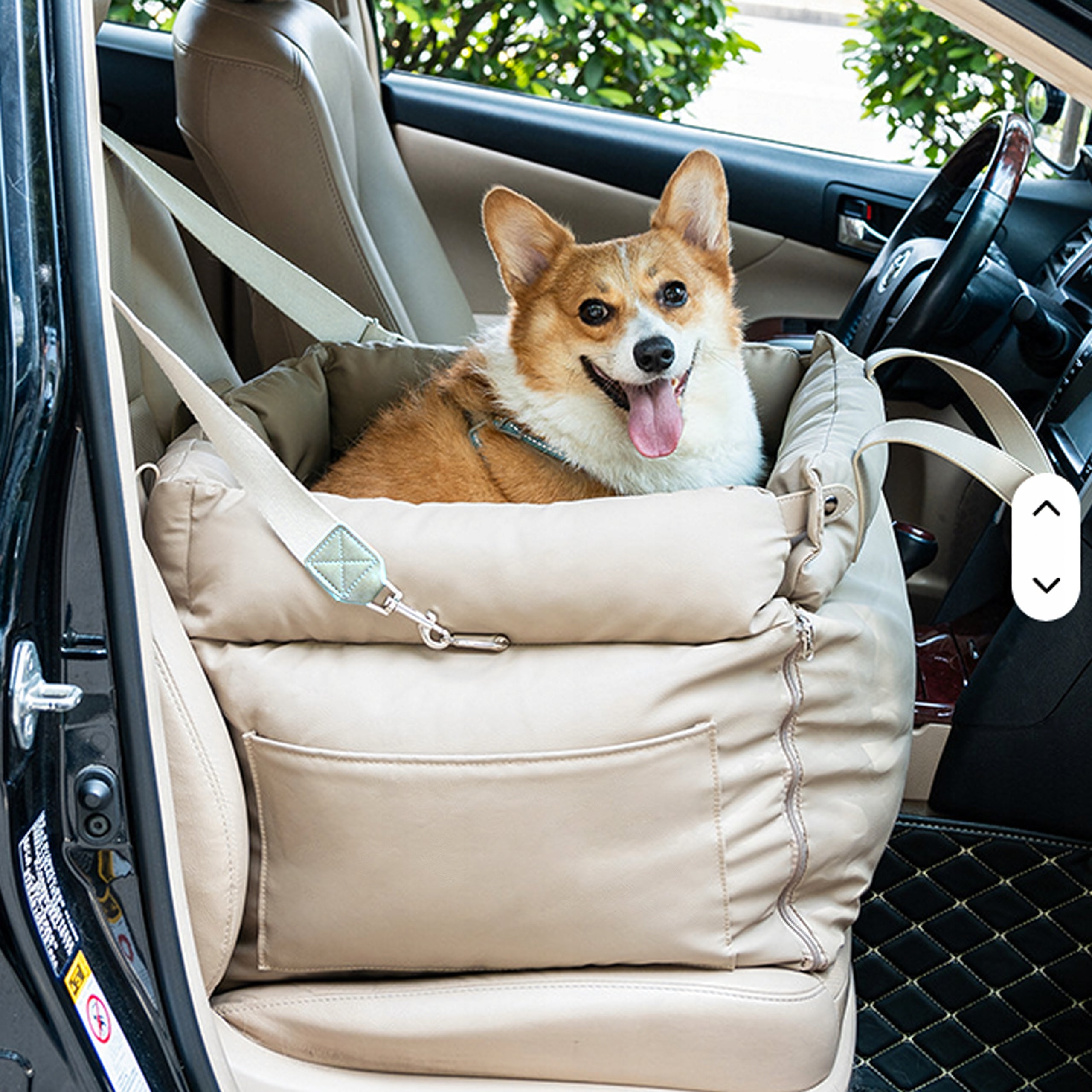 Leather Transporter PREMIUM Bed Cat Dog Bag for Car Brand Real Animals