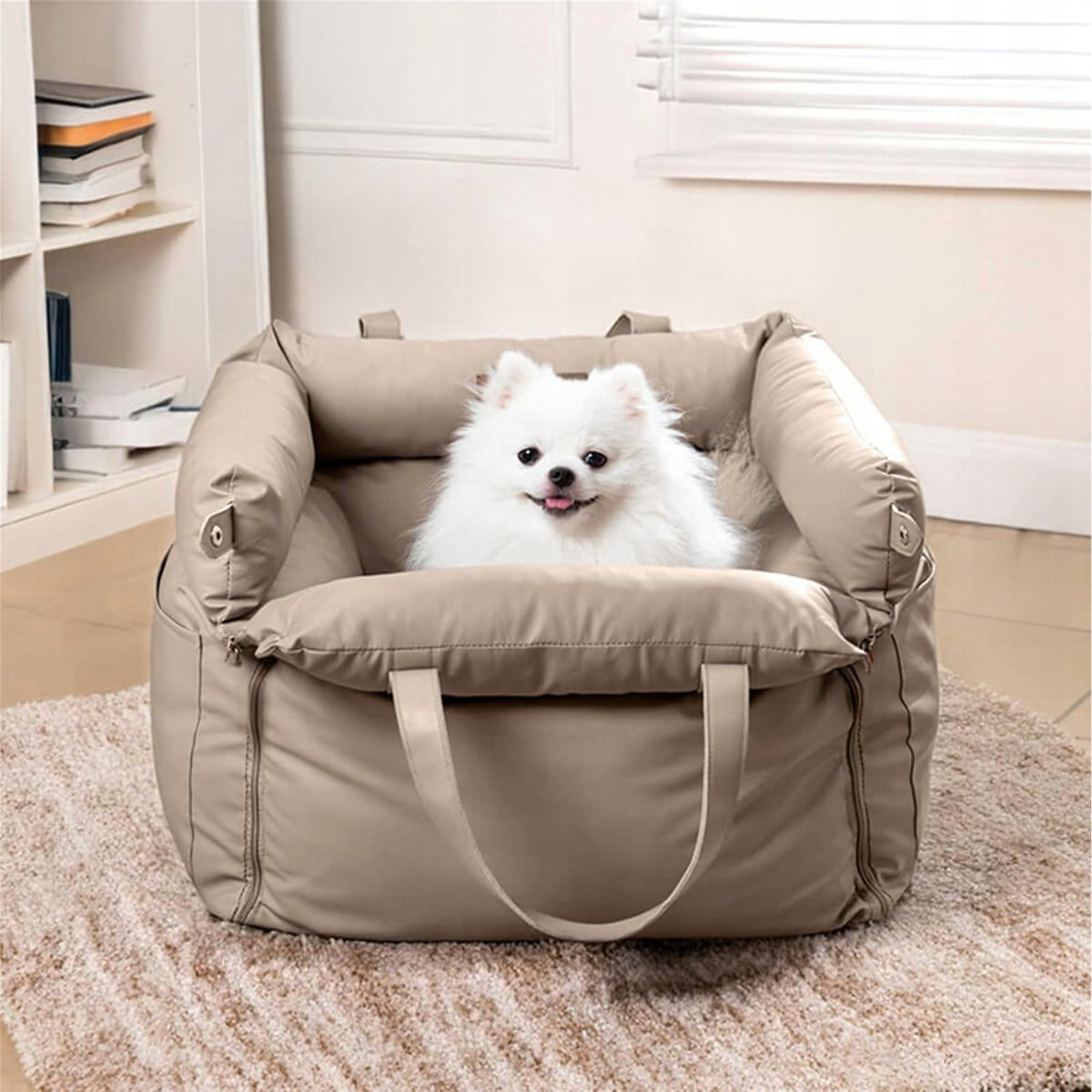Leather Transporter PREMIUM Bed Cat Dog Bag for Car