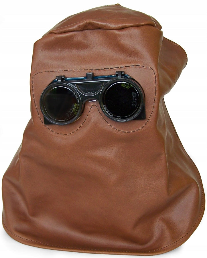 Leather welding hood AWK-2 mask GLASSES