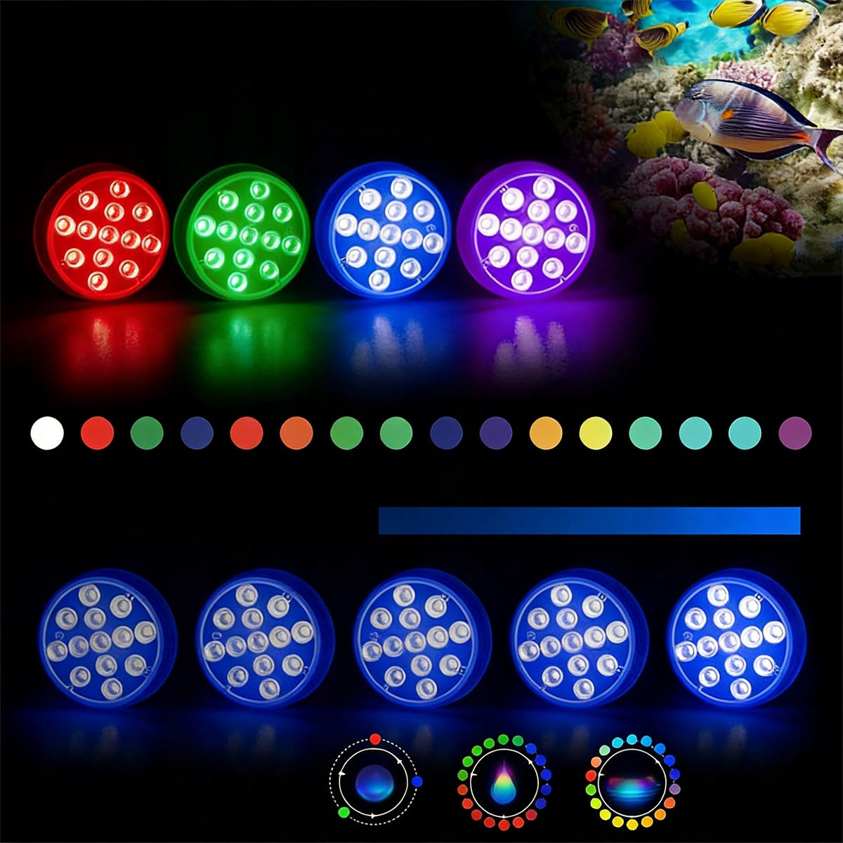 Led Light for Swimming Pool Jacuzzi Spa 13 Led + Remote Control Waterproof LED Lamp 4PCS Brand no brand
