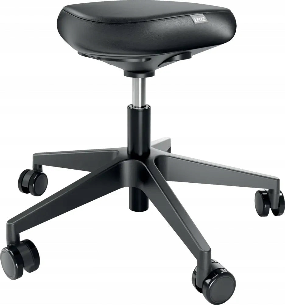 Leitz Ergo stool with comfortable seat, on wheels, black