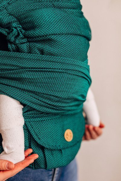 LennyLamb carrier LennyHybrid Half Buckle 100% cotton emerald herringbone