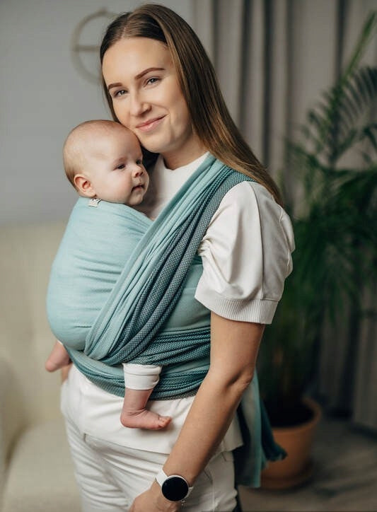 LennyLamb small herringbone baby mint - woven scarf long 4,6m Manufacturer code 5907557767804