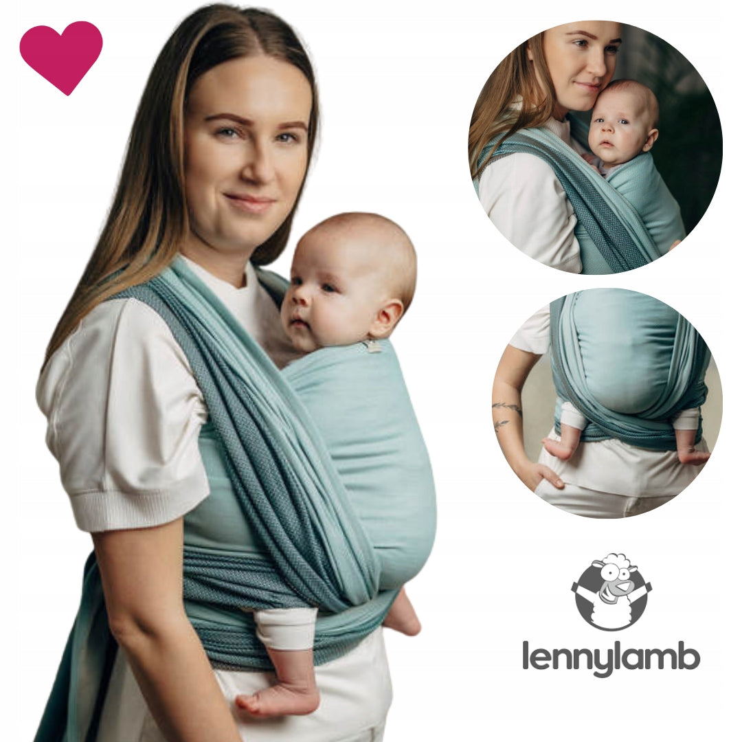 LennyLamb small herringbone baby mint - woven scarf long 4,6m