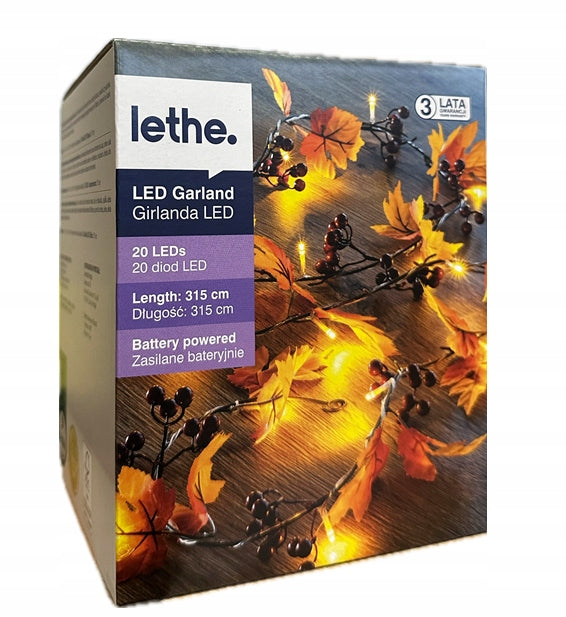 Lethe LED Garland Autumn Leaves 3,15 m Battery Operated