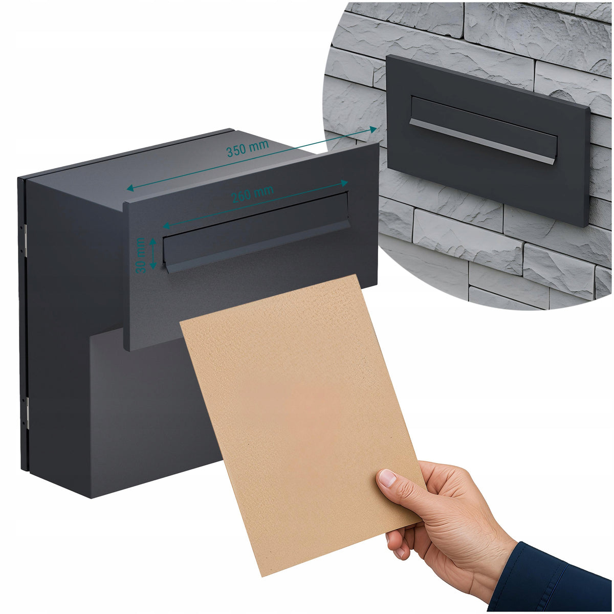 Letterbox Anthracite Sillar for inserting the slot Manufacturer code SIL707
