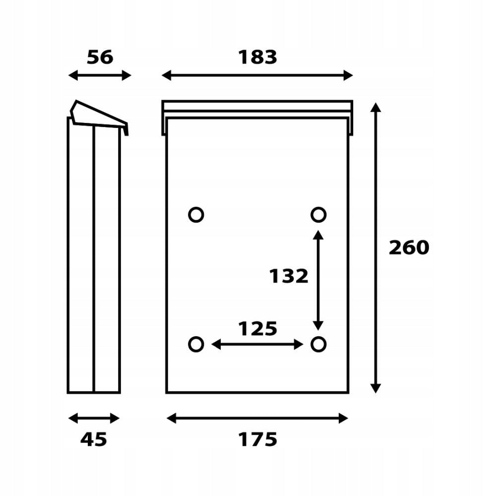 Letterbox C5 Black Mat Manufacturer code S1CZ