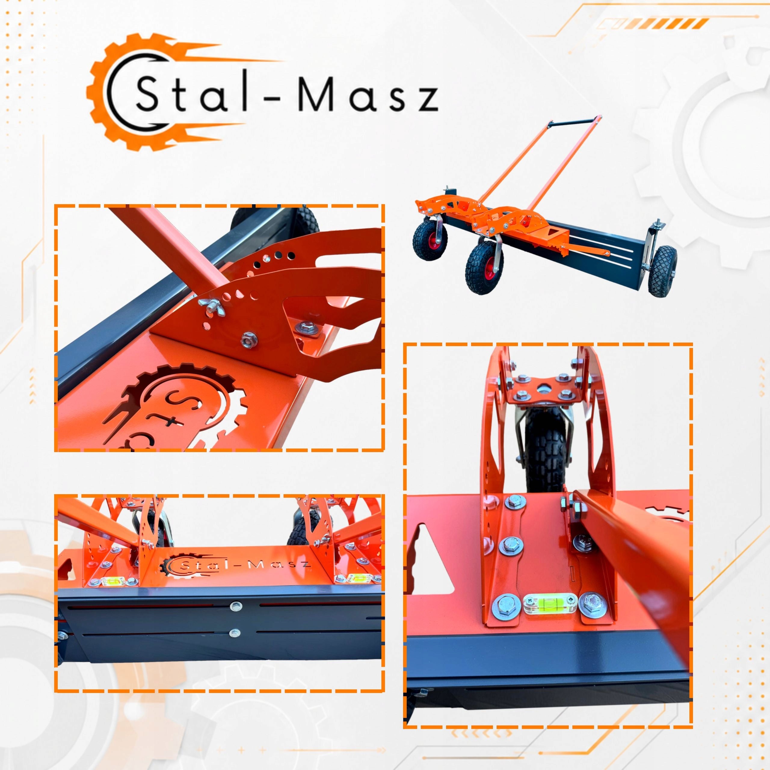 Leveler terrain manual grader 99-182cm Rear swivel wheels +Leveling Packaging status original