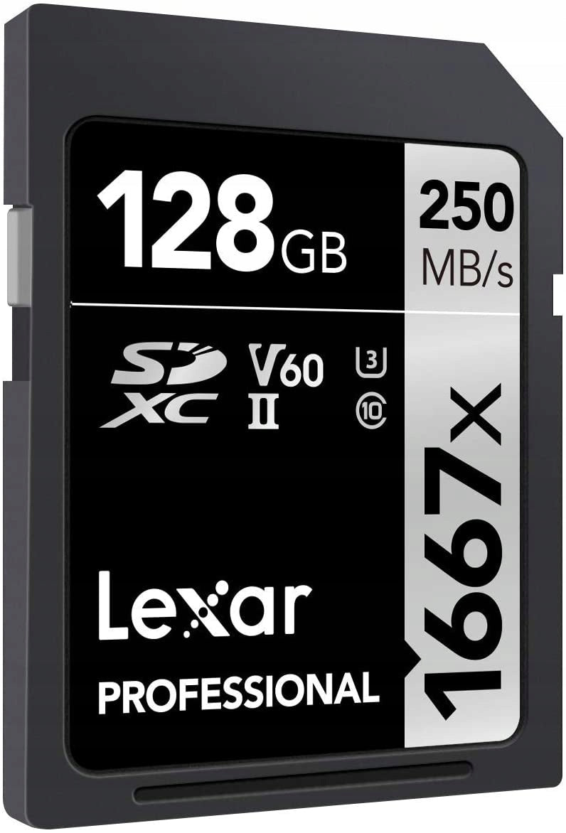 Lexar LSD128CB1667 SDXC Card 128GB 250MBs 1667x UHSII U3 Camera Manufacturer code LSD128CB1667