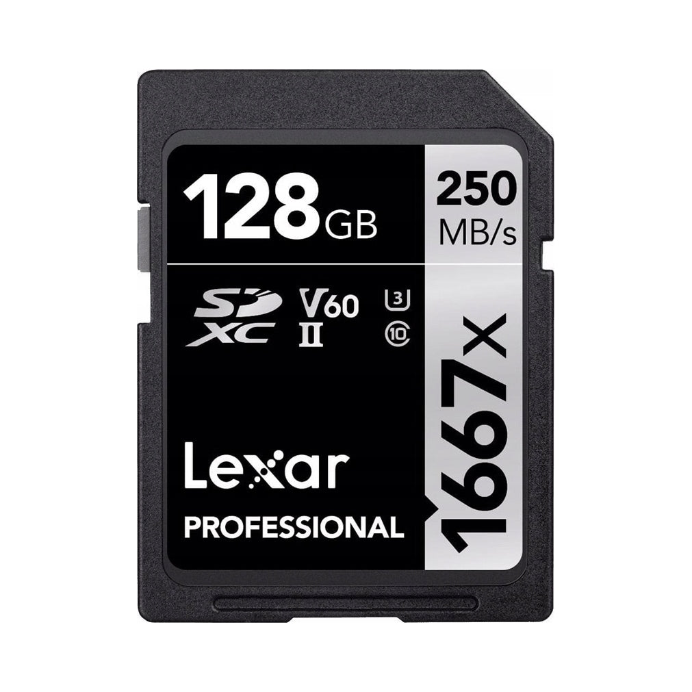 Lexar LSD128CB1667 SDXC Card 128GB 250MBs 1667x UHSII U3 Camera