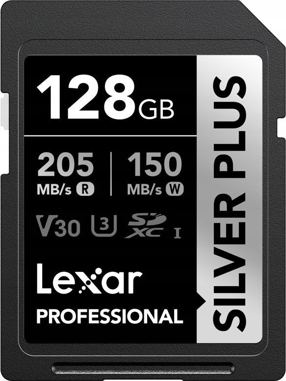 Lexar Professional Silver Plus SDXC Card 128 GB Class 10 UHS-I/U3 V30