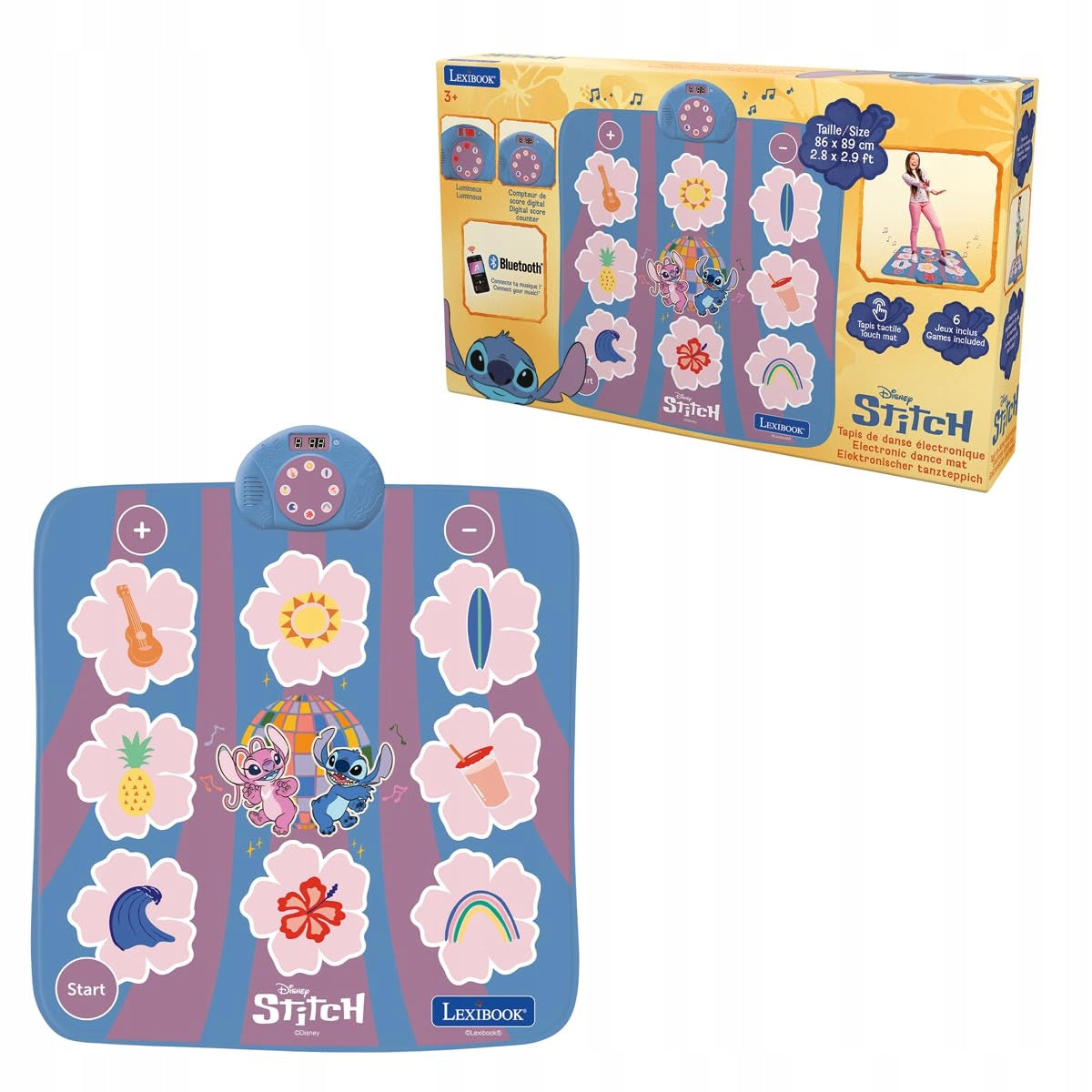 Lexibook Disney Stitch DM10DLXB Bluetooth Led Dance Mat 6 Brand Lexibook