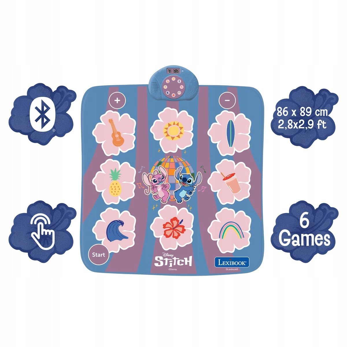 Lexibook Disney Stitch DM10DLXB Bluetooth Led Dance Mat 6 Minimum kid's age 3