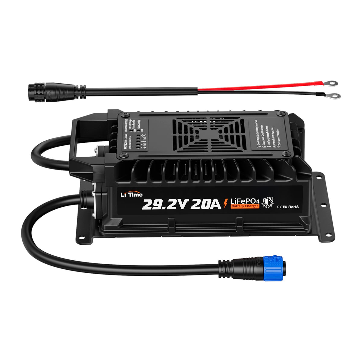 LiTime 24V (29.2V) 20A Waterproof LiFePO4 Battery Charger Packaging status original