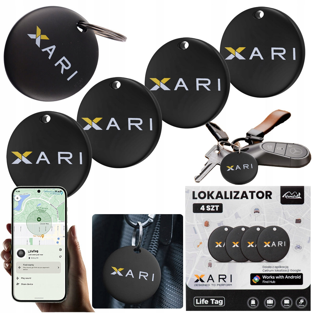 Lifemate 4x Life Tag Android GPS Locator for XARI Dog Luggage Keys EAN (GTIN) 5904463686328