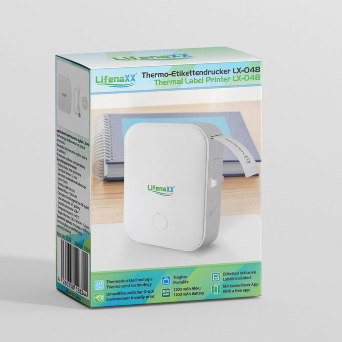 Lifenaxx Technaxx LX-048 USB-C 1200 mAh Thermal Label Printer Packaging status original