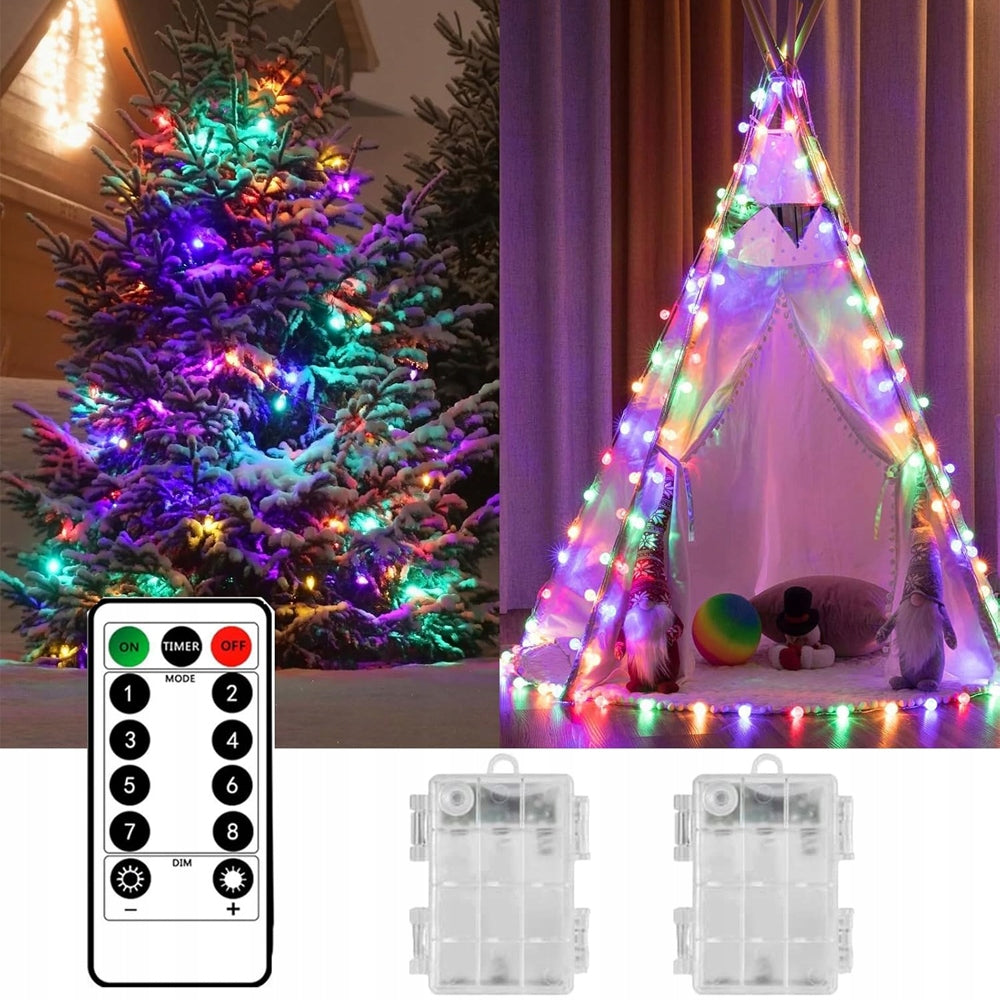 Light Chain 120 Led With Battery 30h For Decoration Christmas Celebration Packaging status original