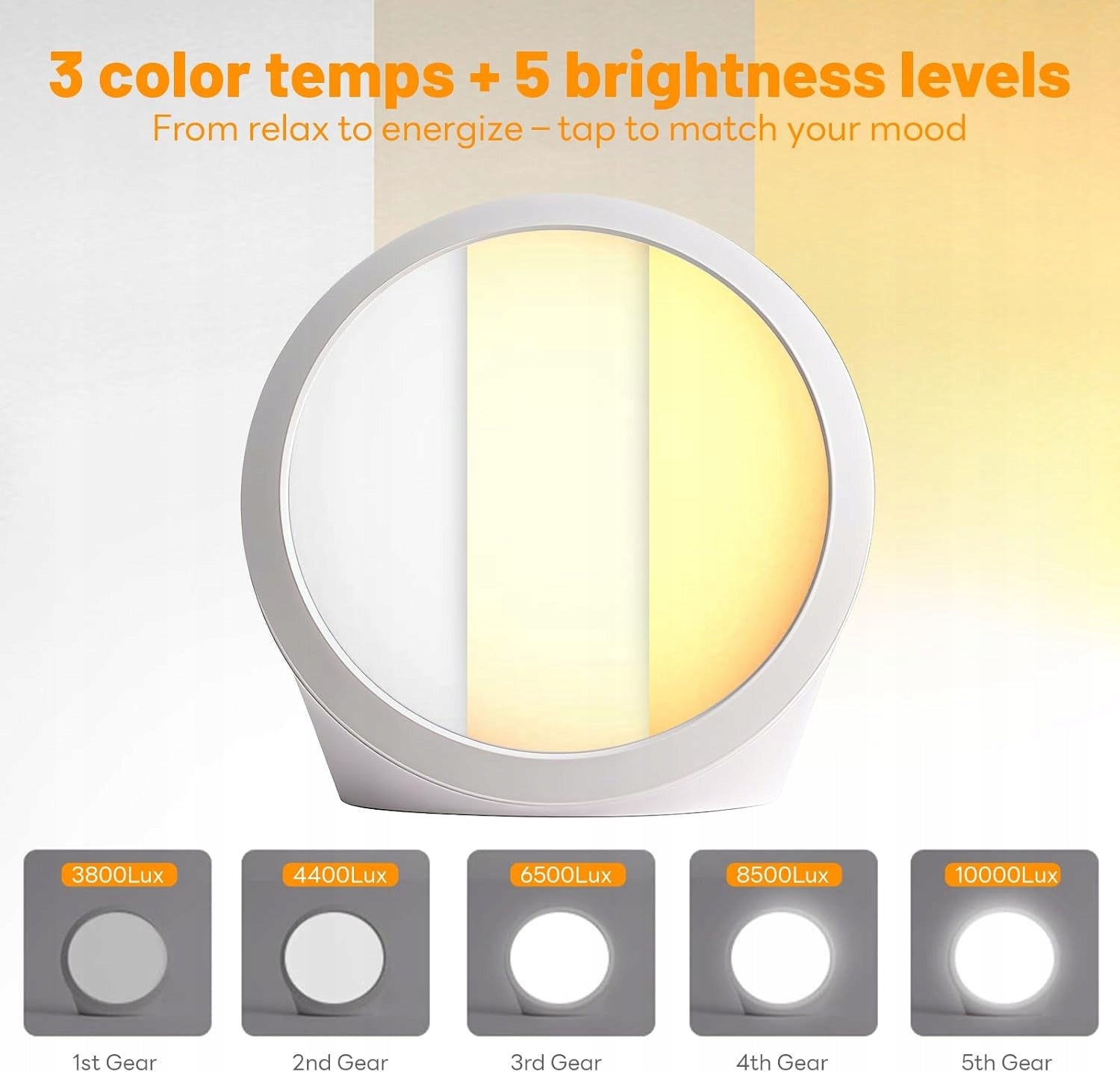 Light Therapy Lamp 10 000 Lux LED Adjustable USB Manufacturer code SL02