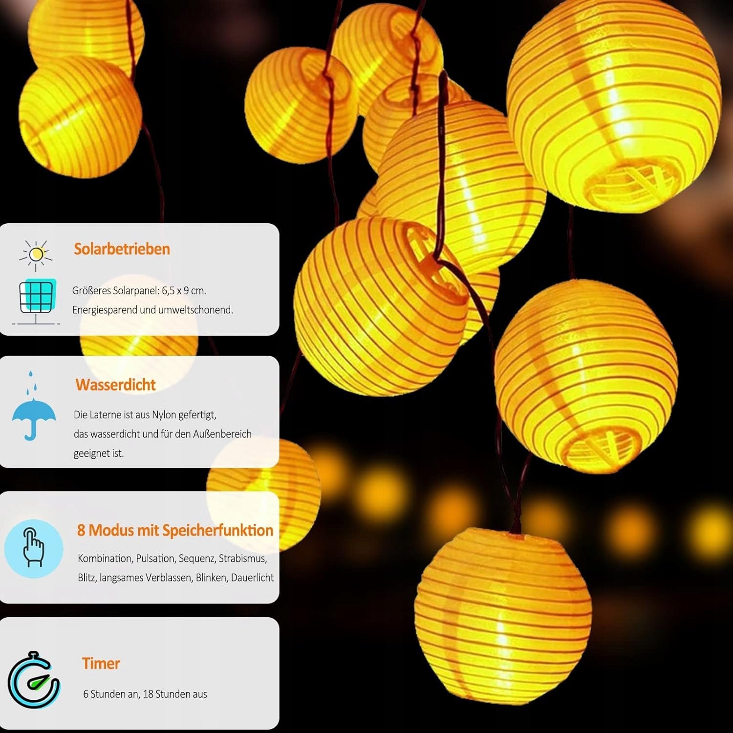 Light chain lanterns balls Solar LED 20 pcs outdoor solar lights Manufacturer code LAMPKI SOLARNE LED GIRLANDA NA BALKON ŁADNE