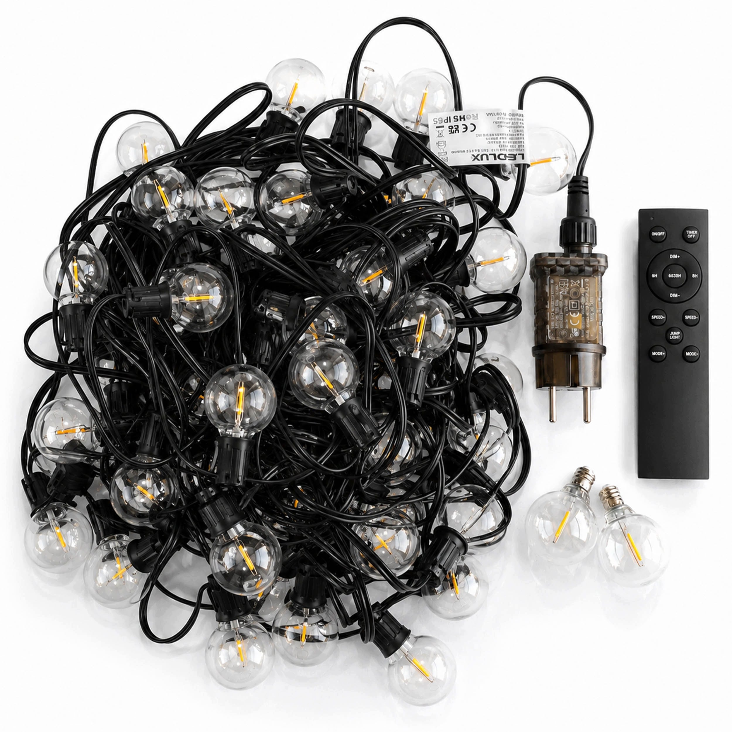 Light garden garland 20m 36x LED mains bulb Pilot +Freebie 2xE12 Packaging status original