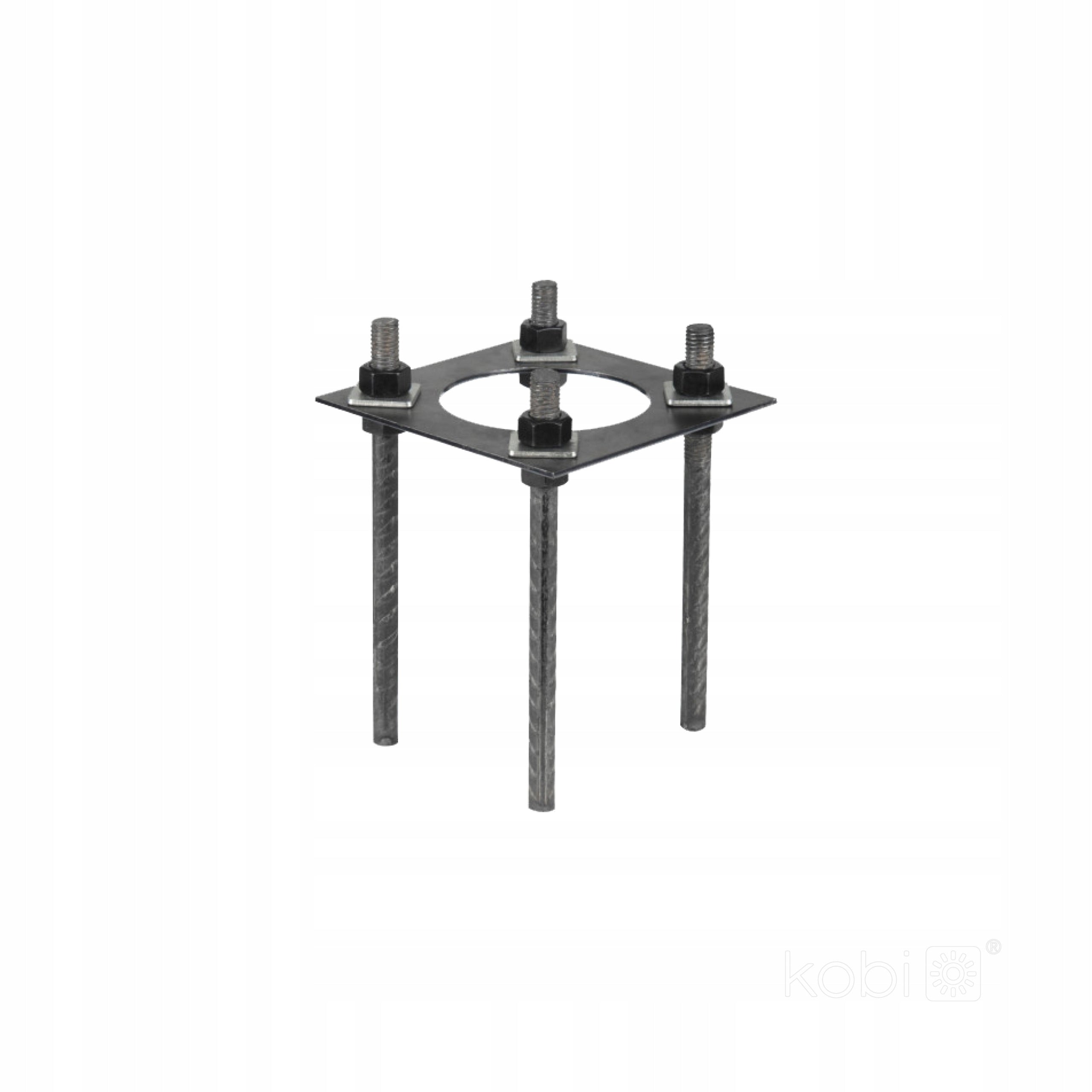 Lighting pole black 3m Ø60mm folding with 3 elements BASE SG KOBI Color black