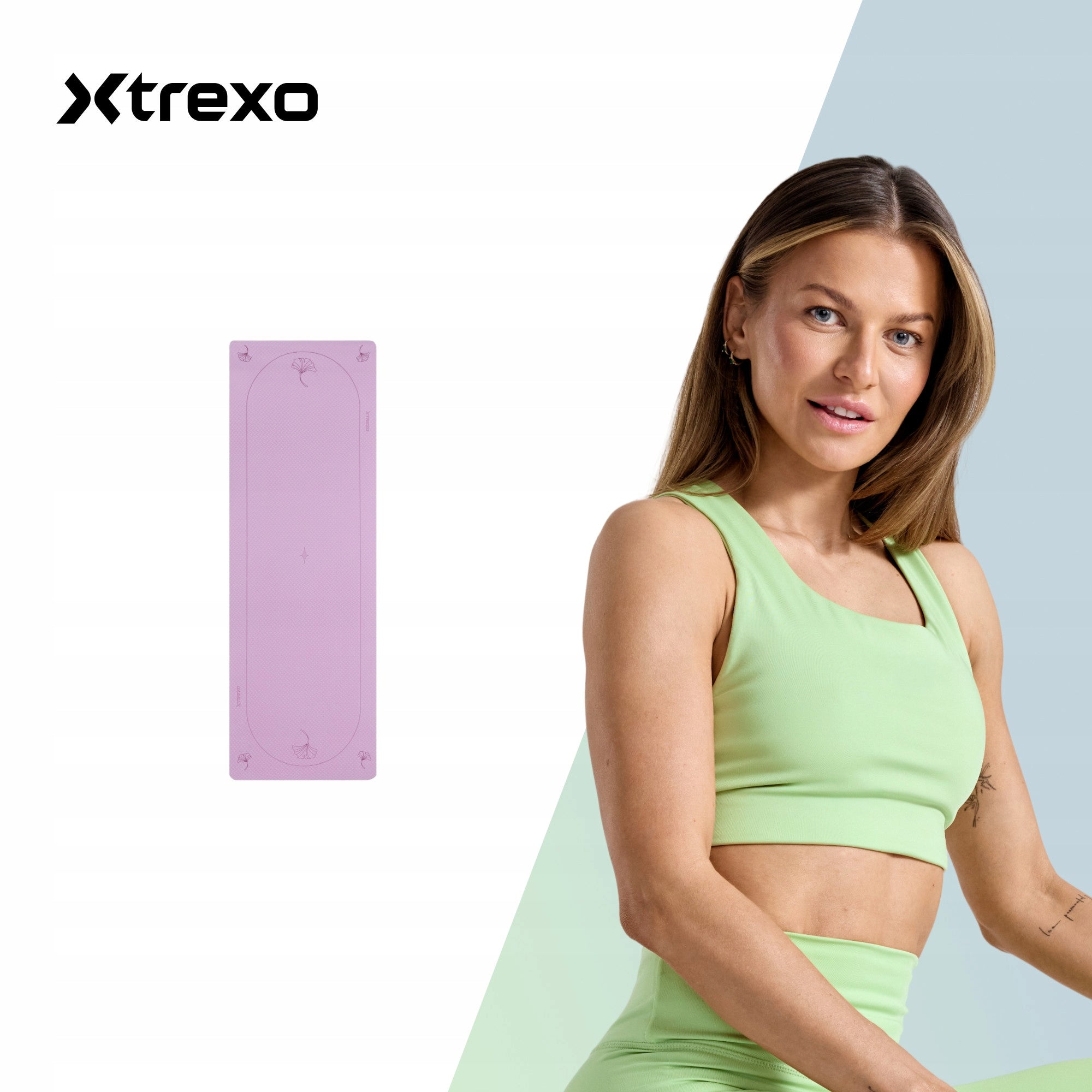 Lightweight non-slip fitness mat for yoga exercises XTREXO EcoGrip 6mm Packaging status original