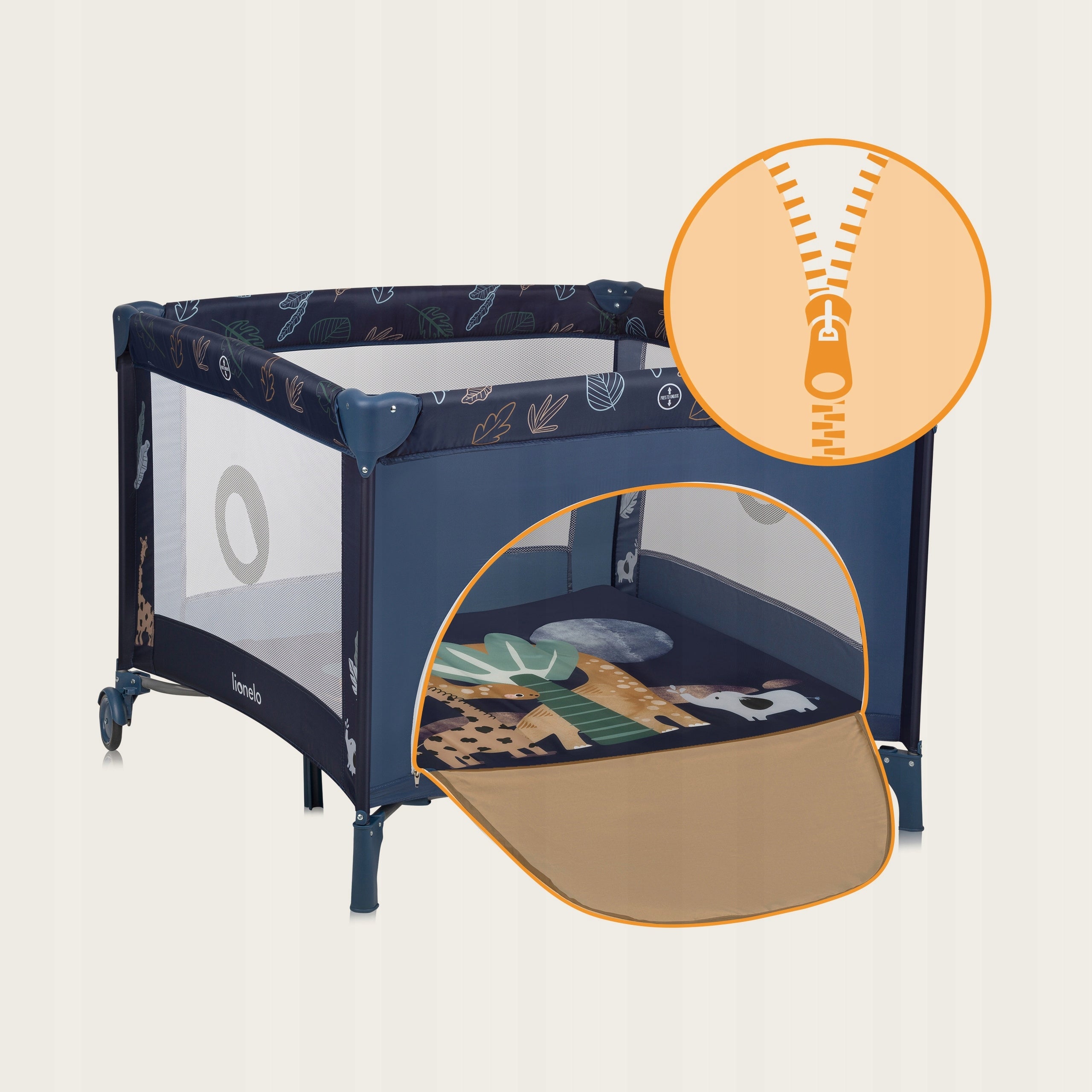 Lionelo Bonnie - folding playpen for children | Blue Navy Brand Lionelo