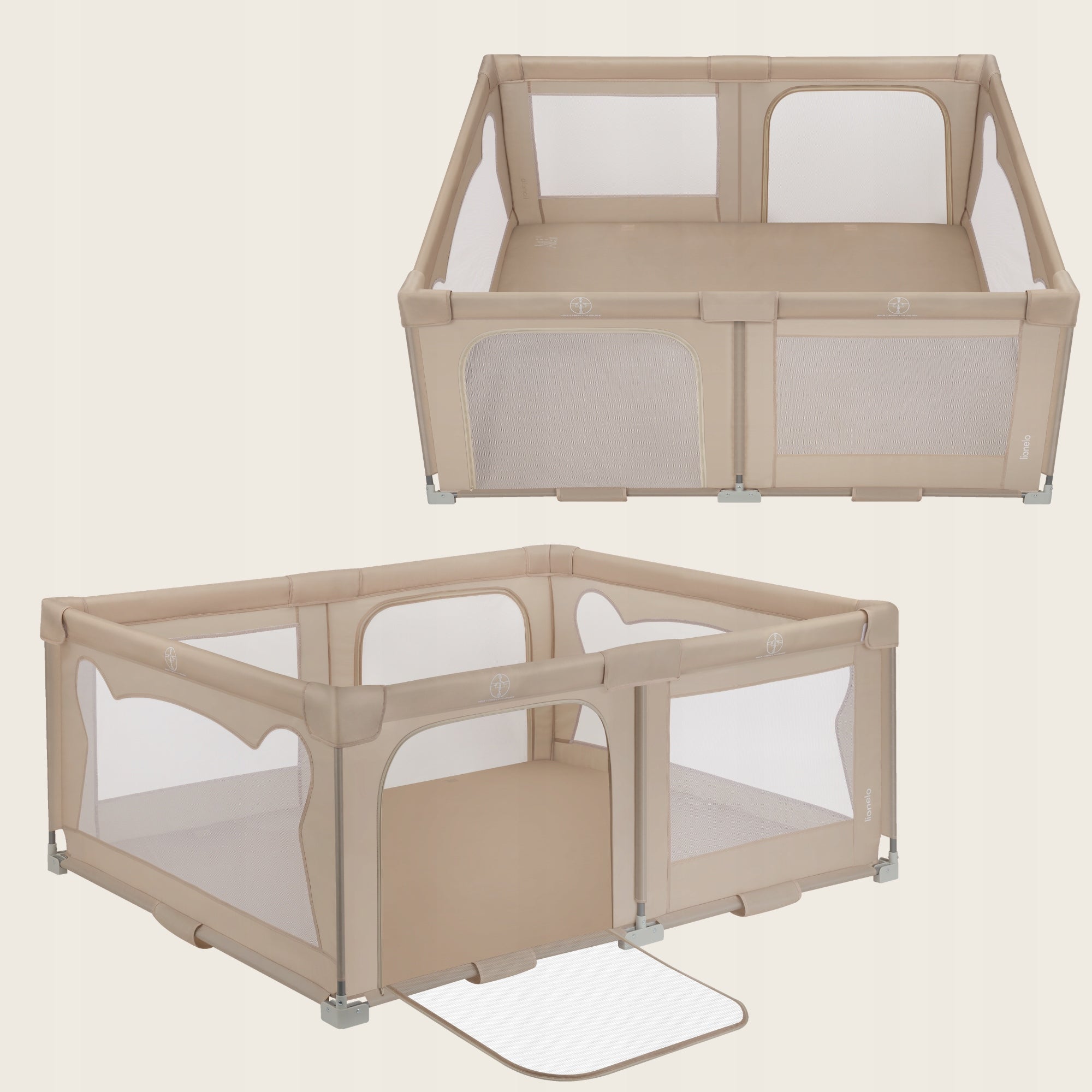 Lionelo Florence Easy Fold Playpen - Beige Sand, 151 x 185 cm Brand Lionelo