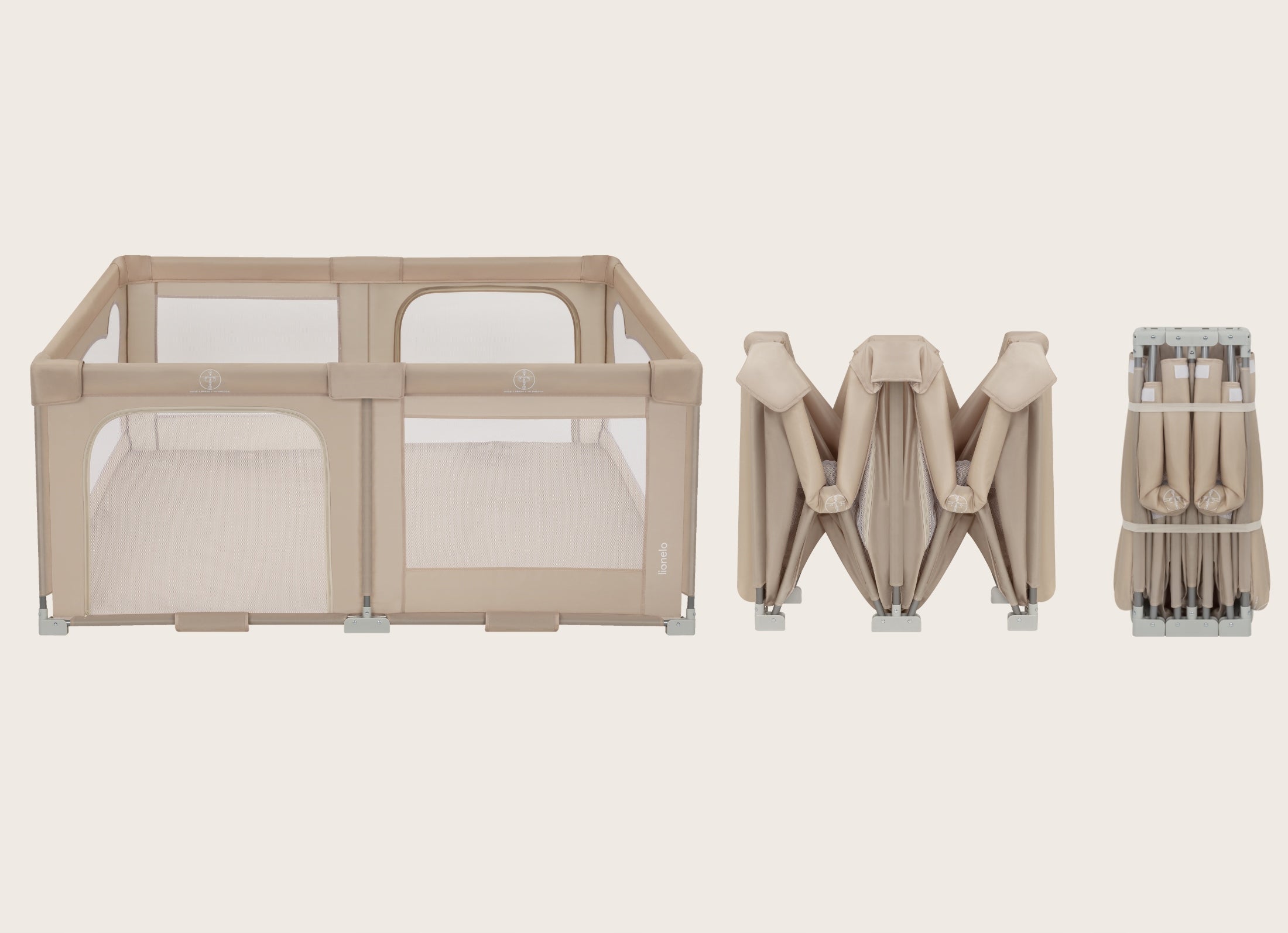 Lionelo Florence Easy Fold Playpen - Beige Sand, 151 x 185 cm Manufacturer code LO-FLORENCE EASY FOLD BEIGE SAND