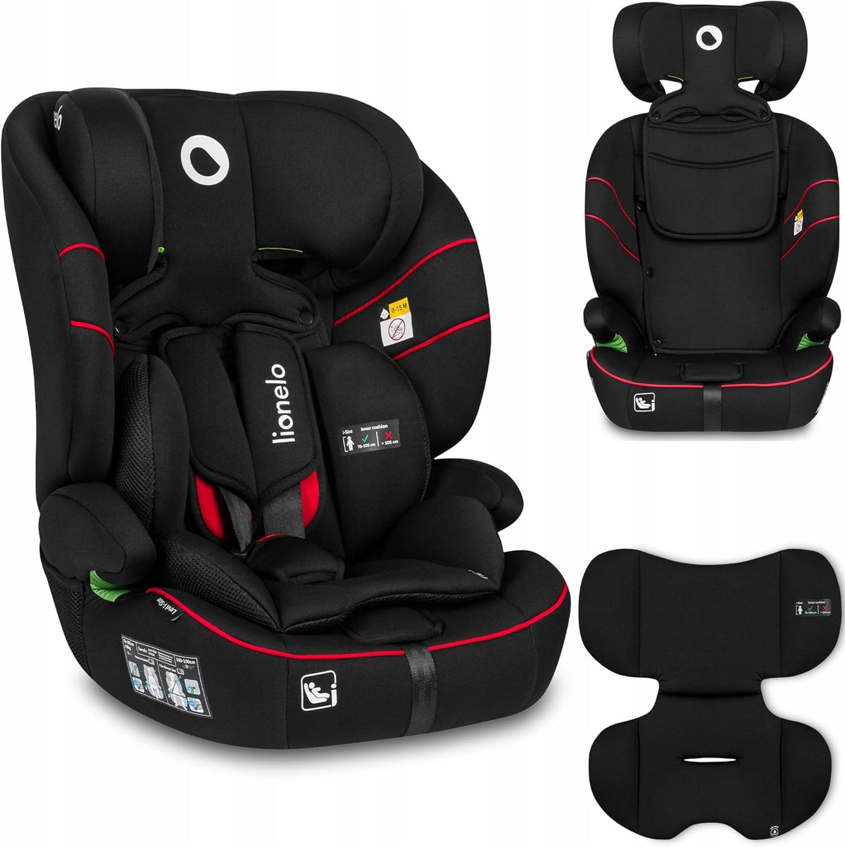 Lionelo LEVI car seat and size 9-36 kg to 150 cm