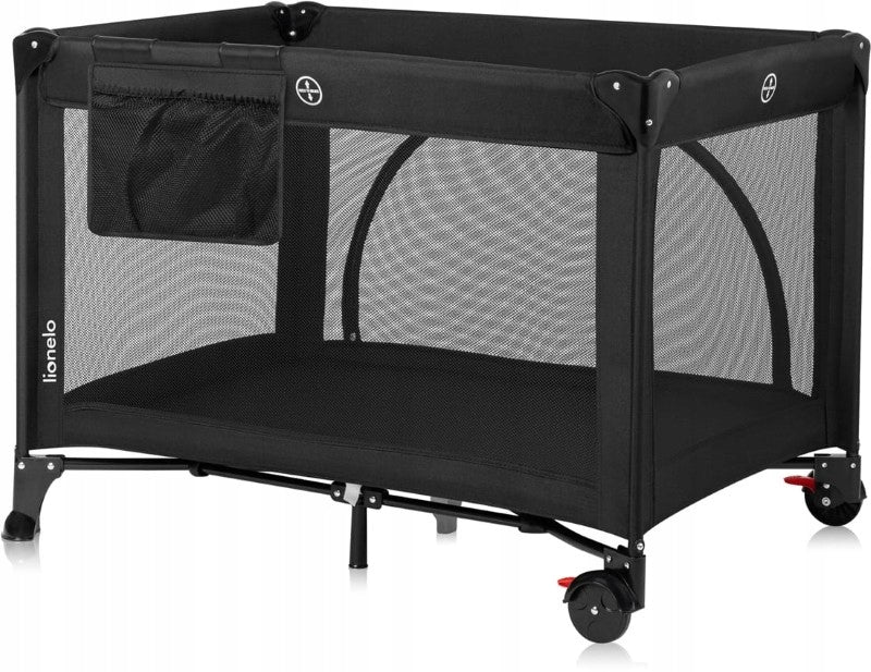 Lionelo Laura Compact travel cot up to 15 kg Black Carbon Color black